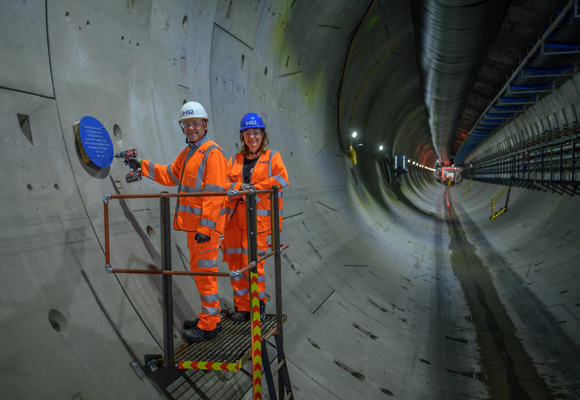 HS2 CEO Mark Wild installs plaque