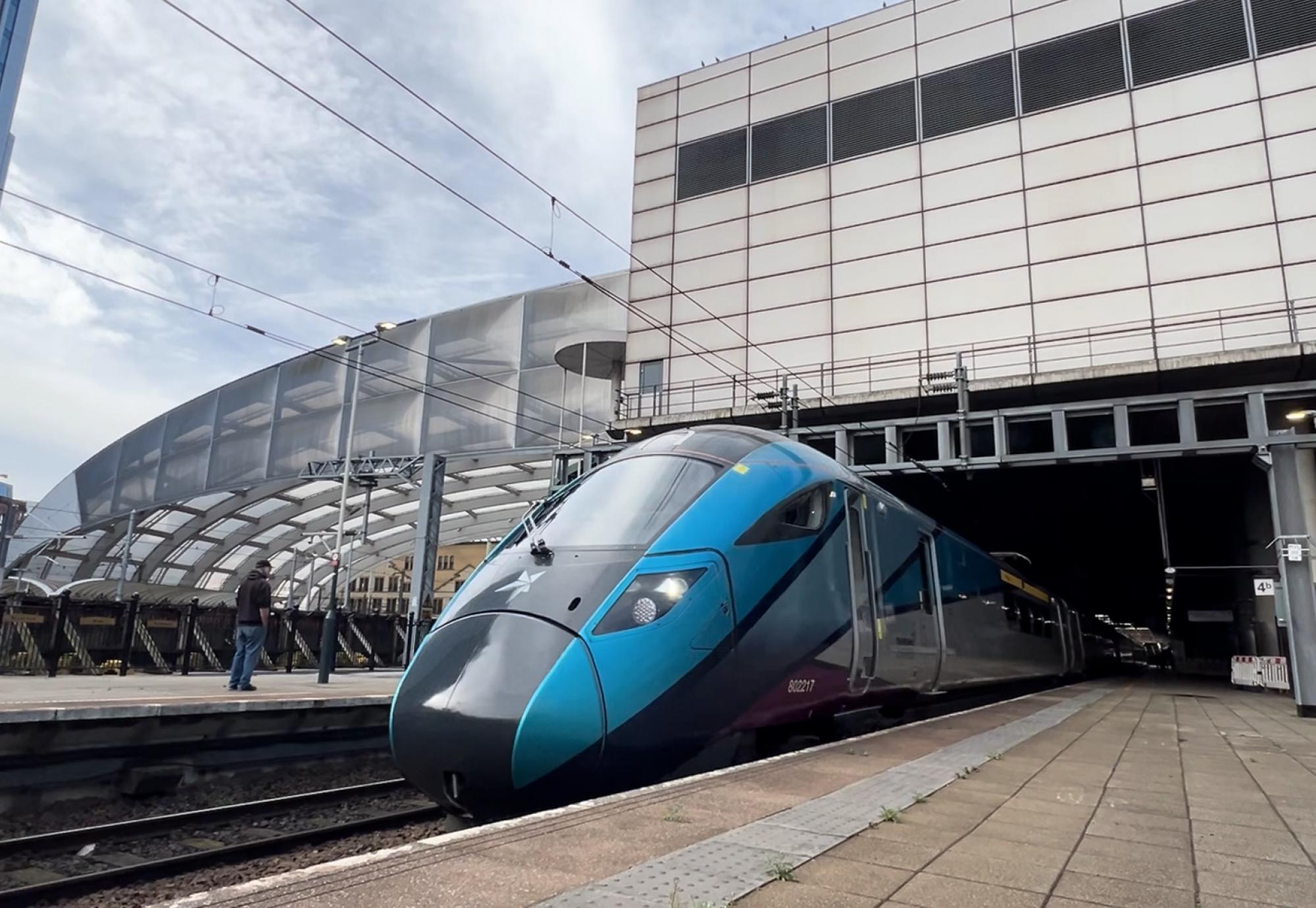 Transpennine Express Train Leaving Manchester Victoria
