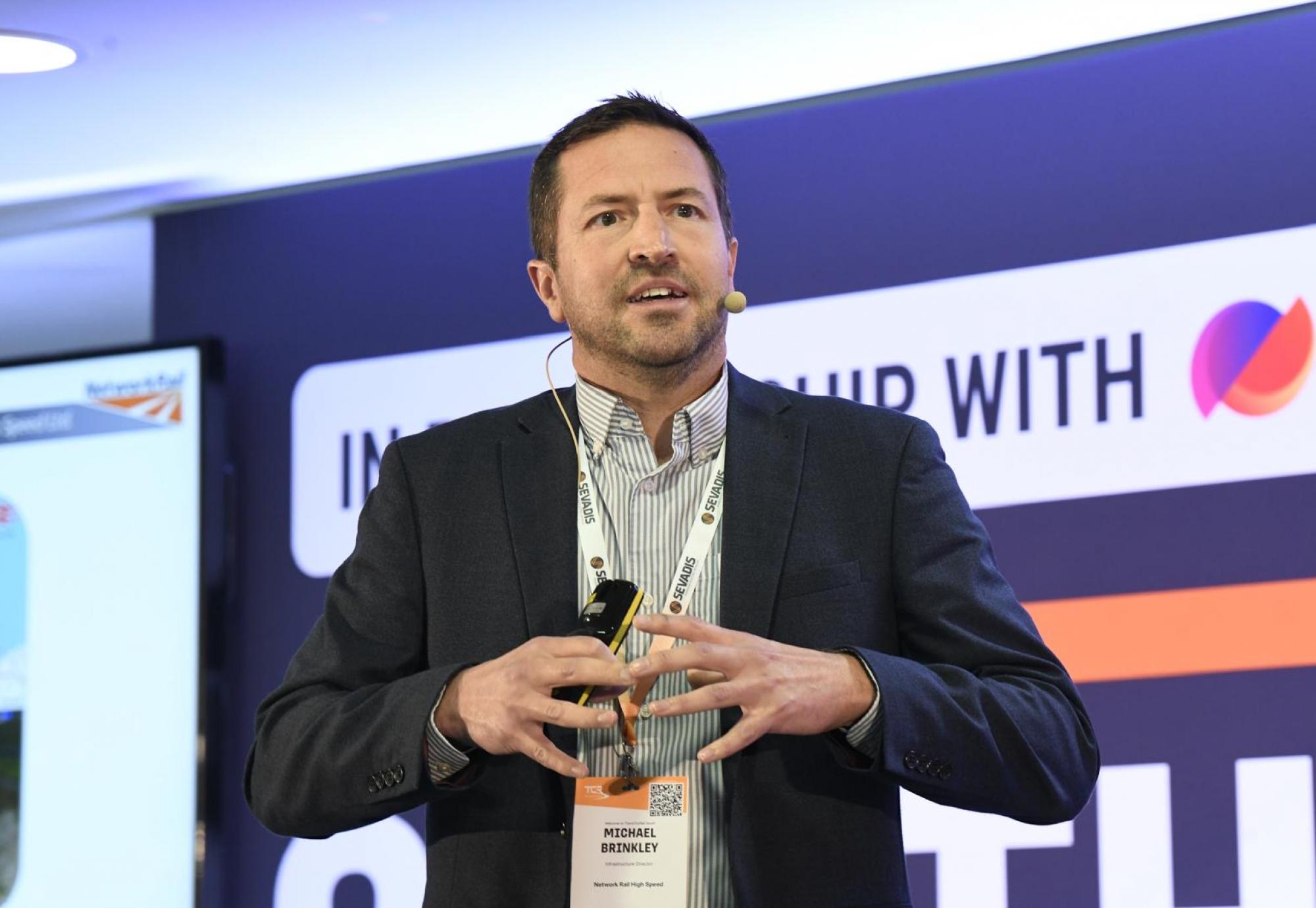 Michael Brinkley speaking at TransCityRail South 2026