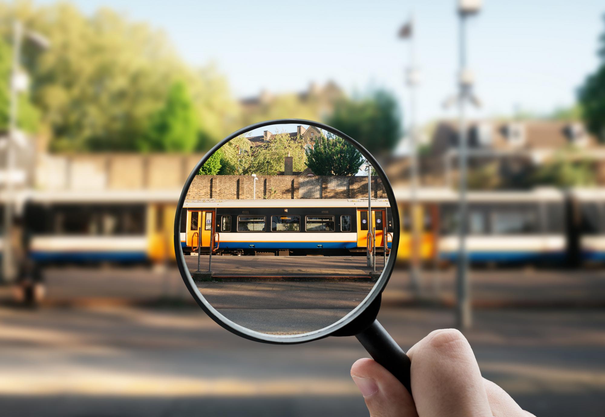 Magnifying Glass on a Train