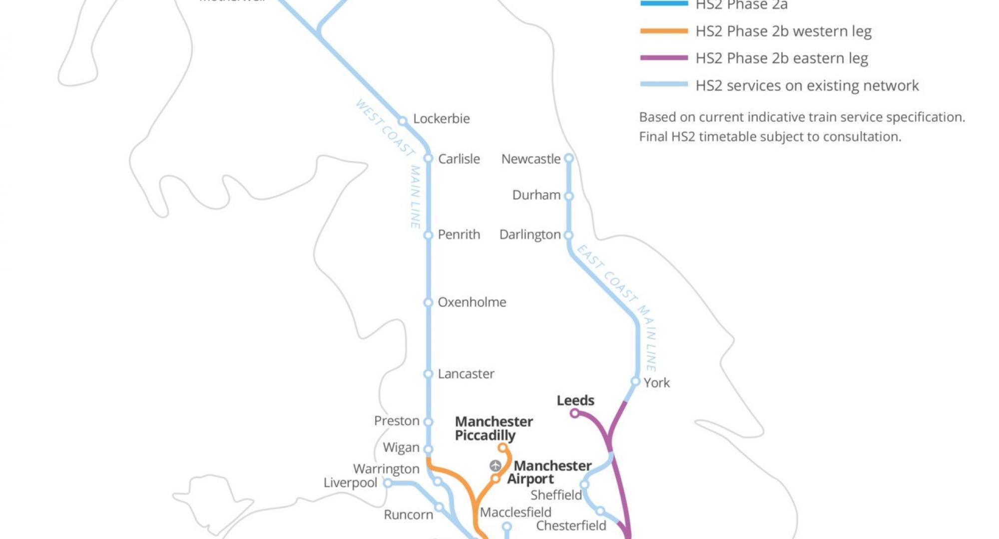 HS2 Phase 2b map 