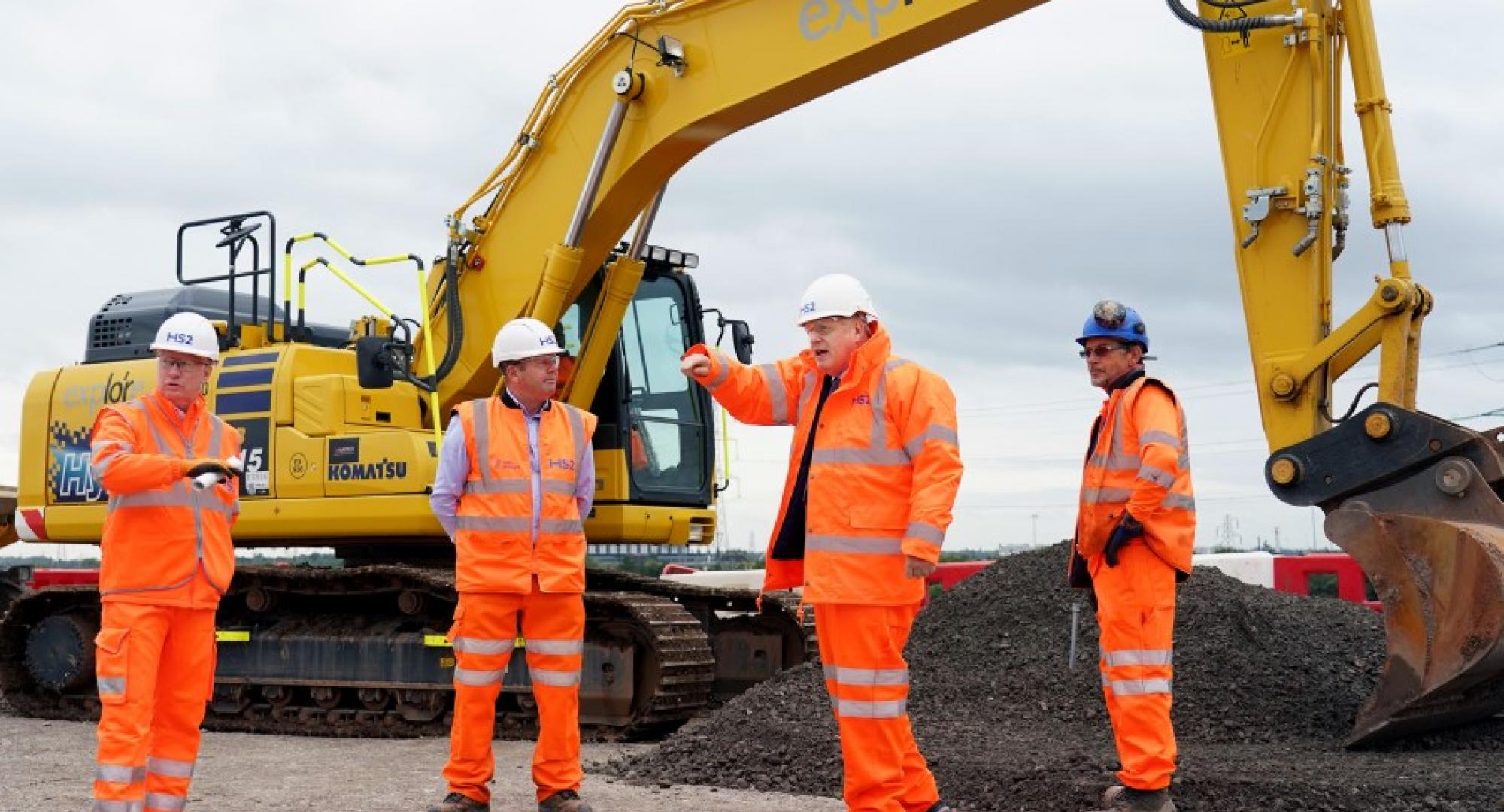 Prime Minister Boris Johnson visits HS2 Interchange Site 