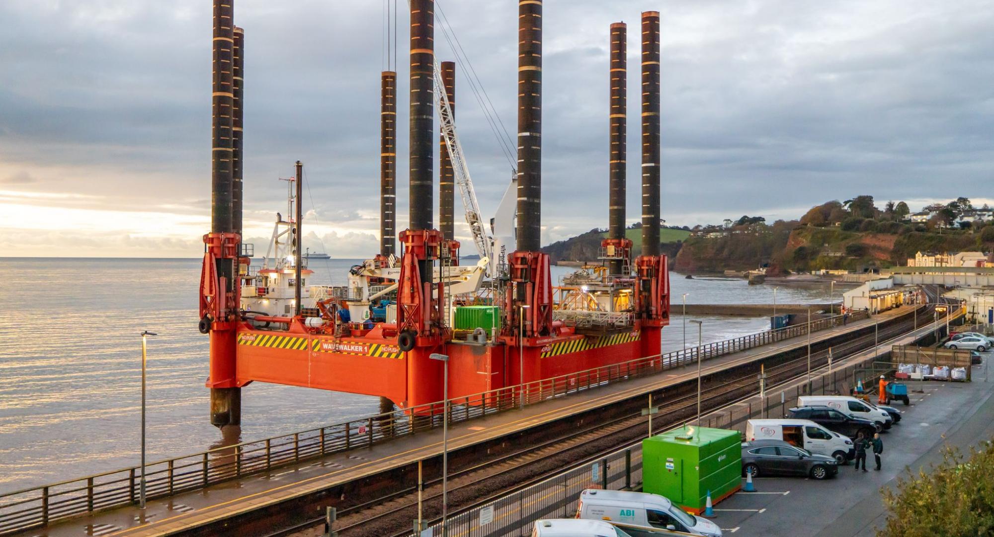 Progress continues on the Dawlish sea wall