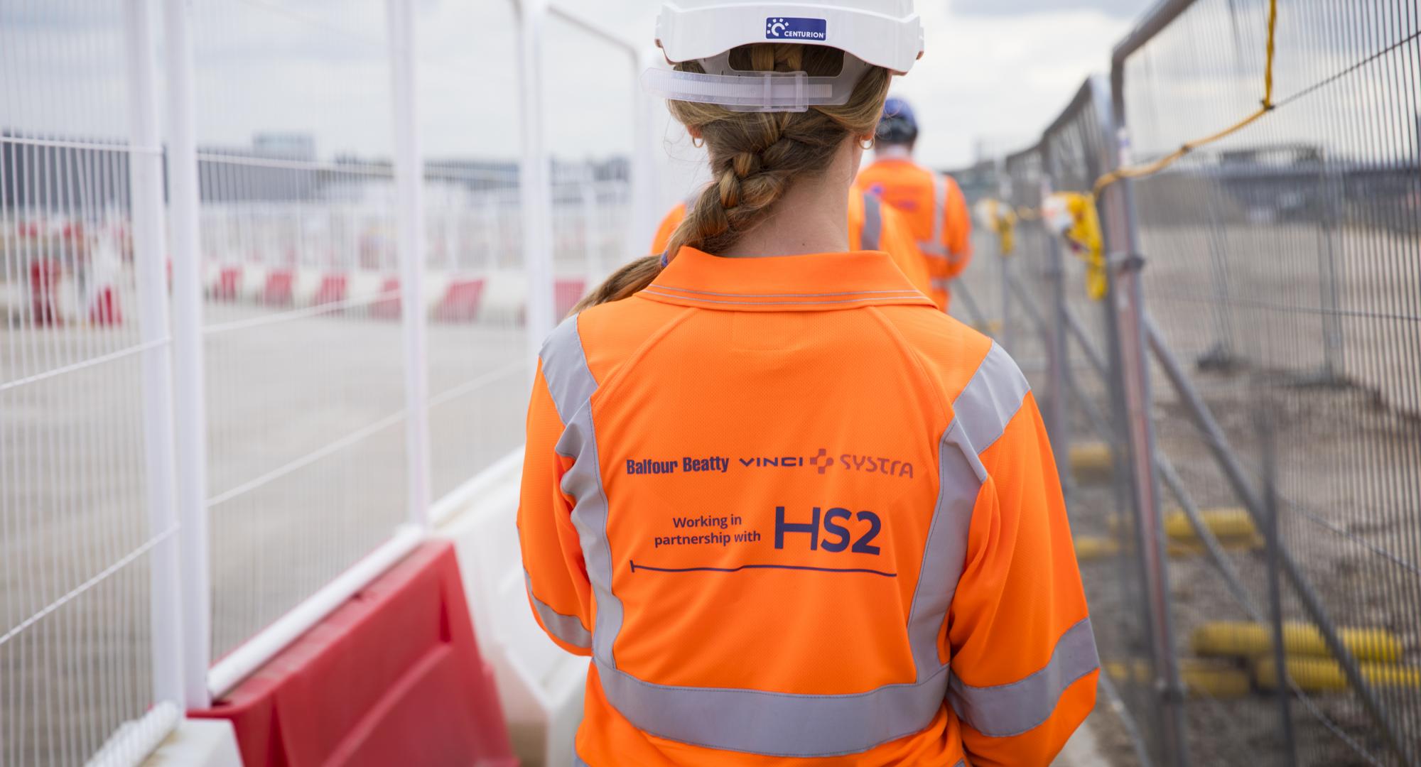 Photograph of a female HS2 worker on site