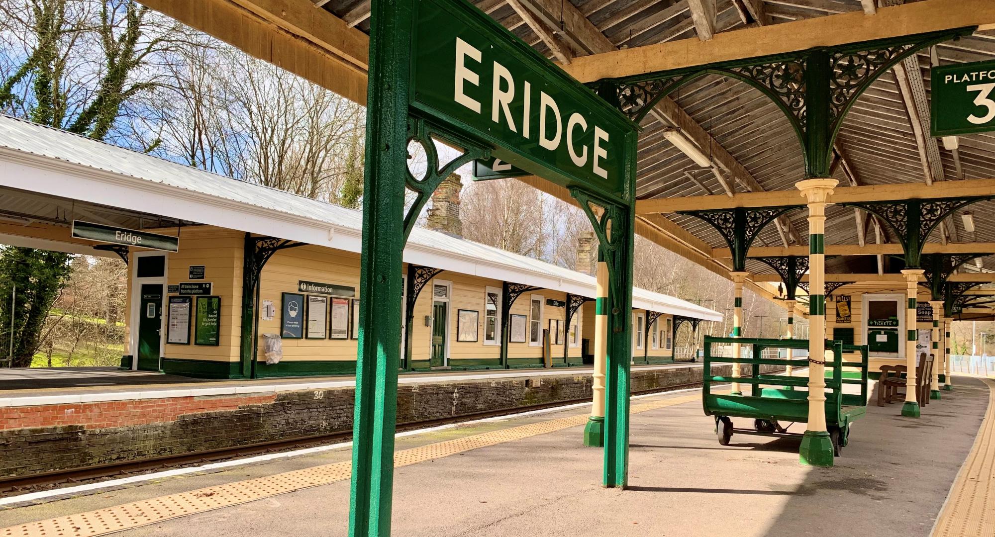 Heritage style signage at Eridge station