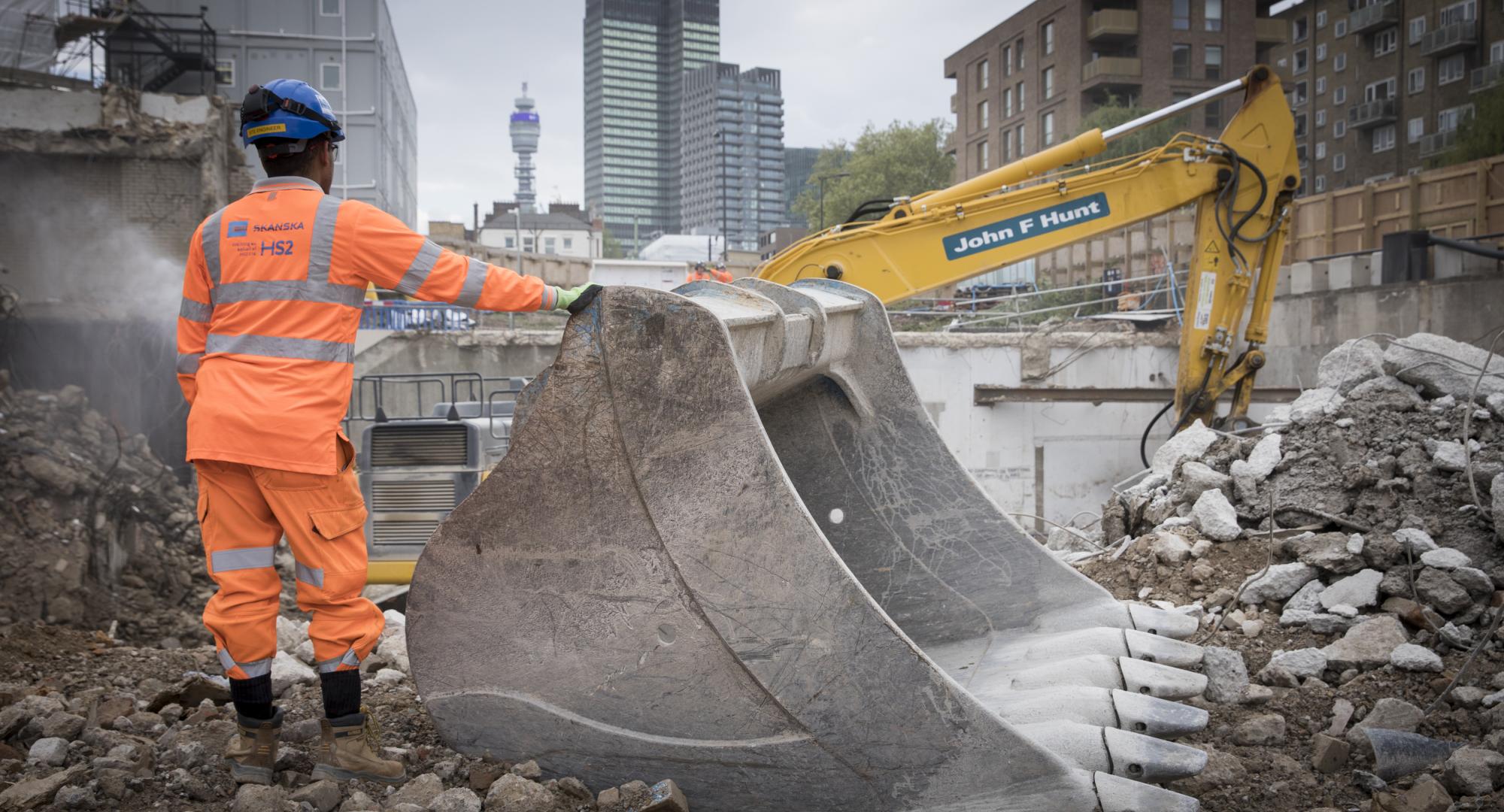 HS2 Worker on site