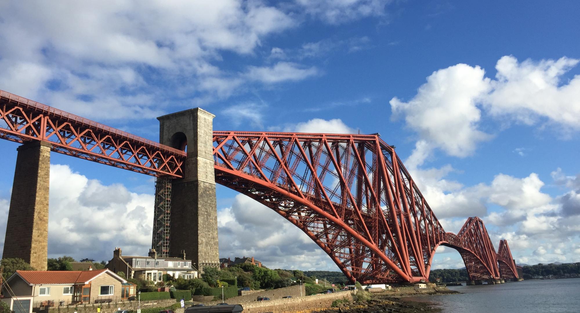Forth Bridge with the North Queensferry approach span in close focus