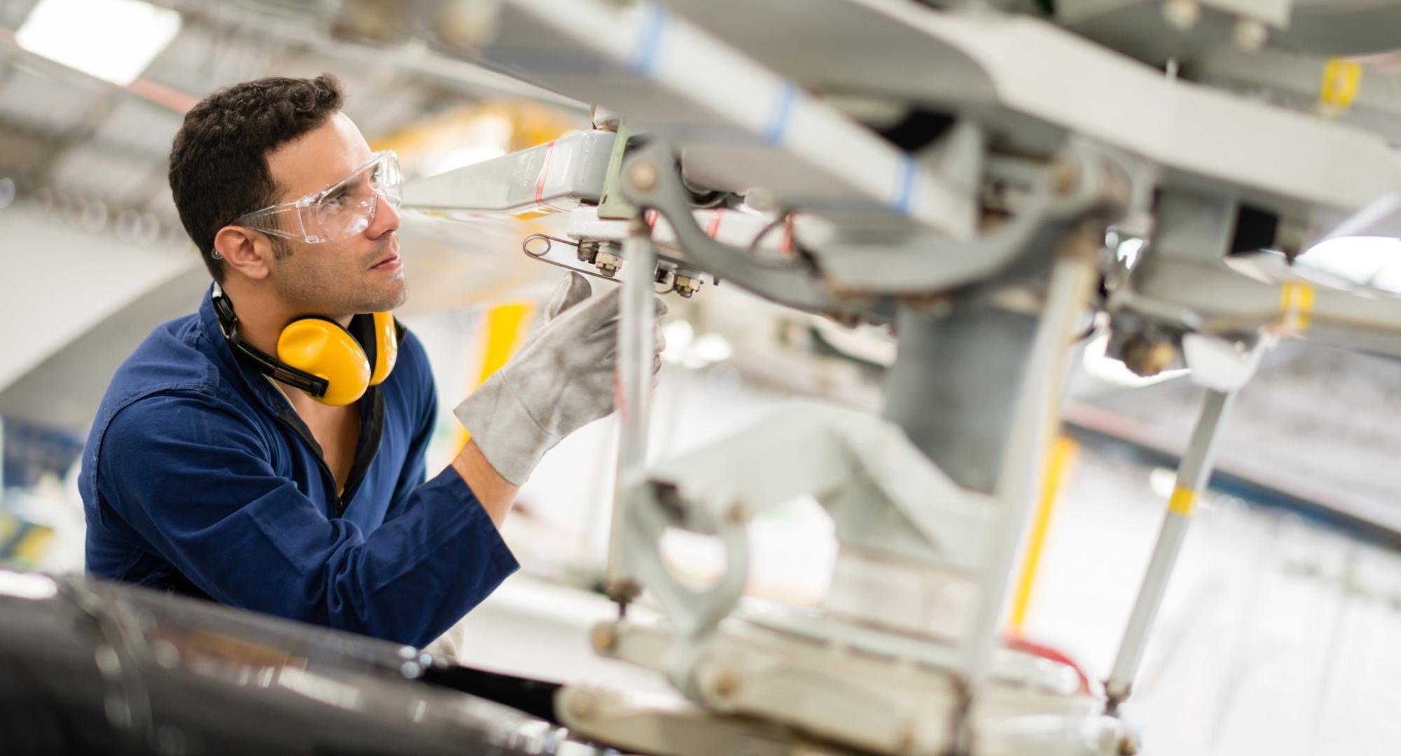 Engineer working in a testing facility