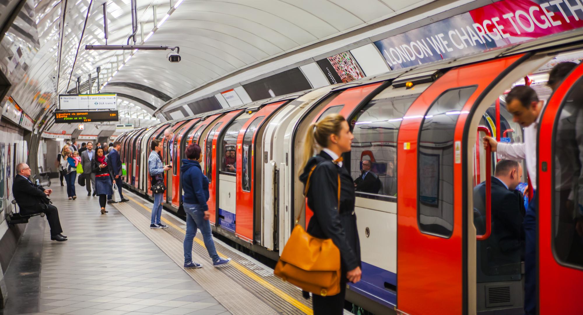 Passengers at tube station