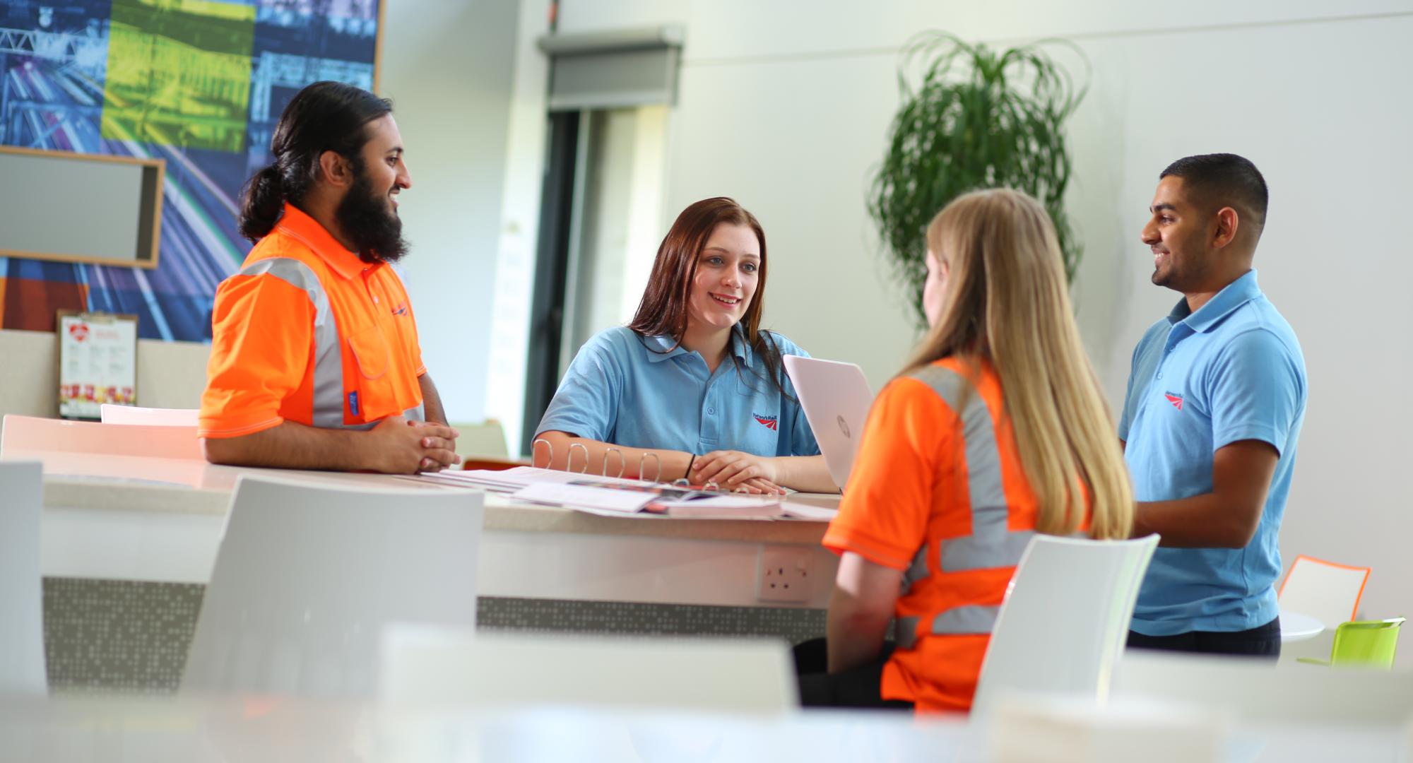 Apprentices from Network Rail learning in the industry