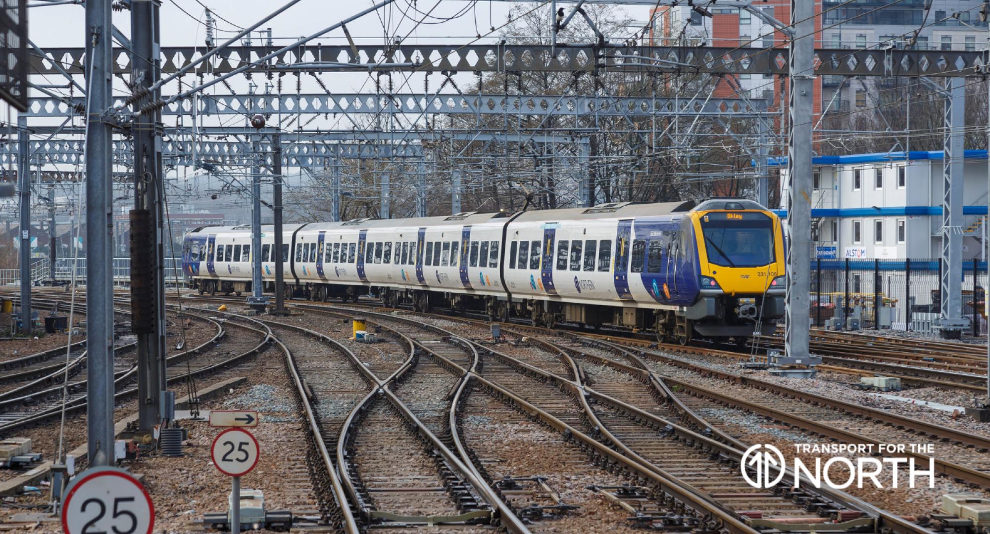Northern Train at Leeds station, credited to David Oates Photography