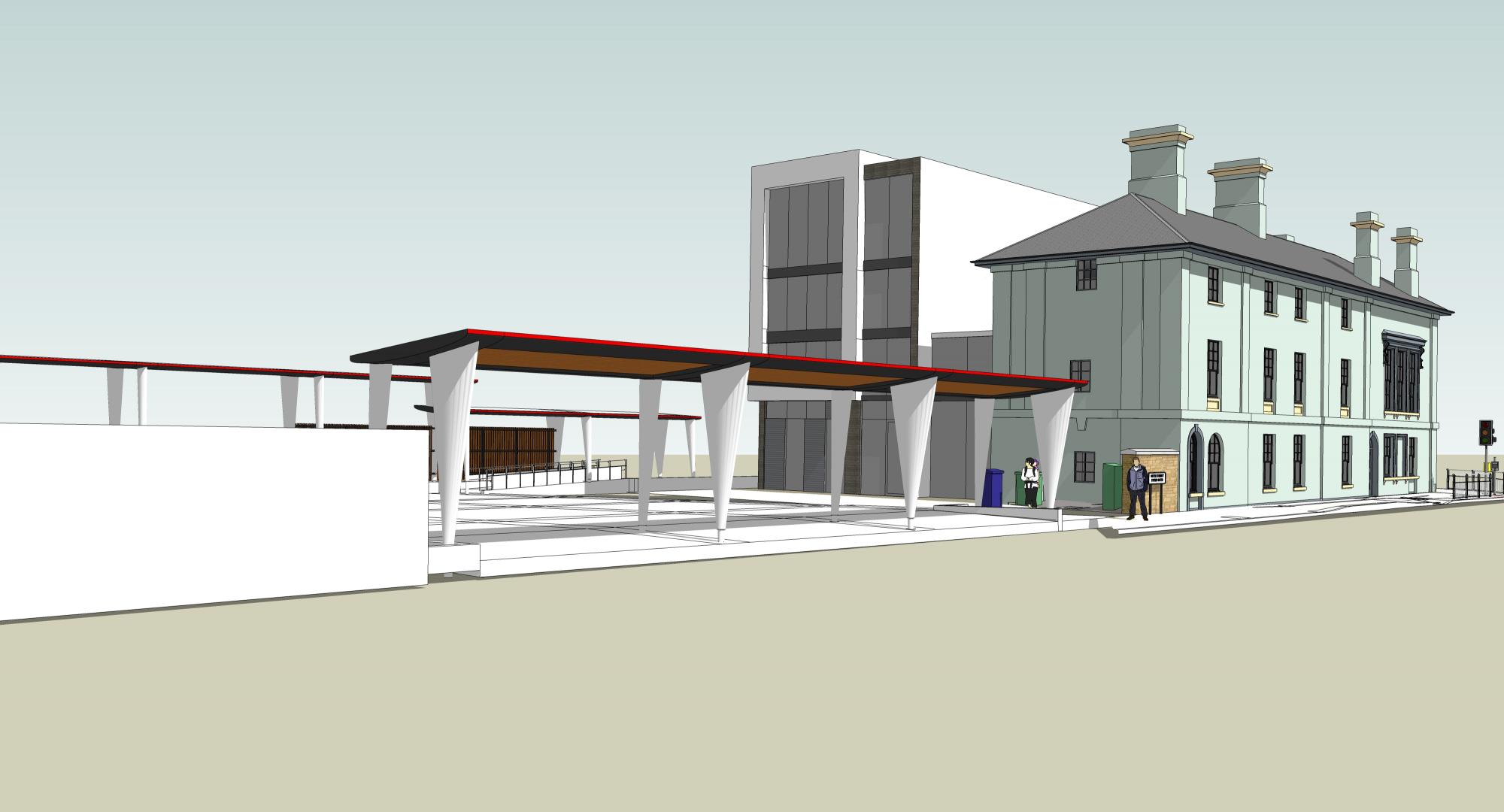 Artist impression of Butetown station, via TfW