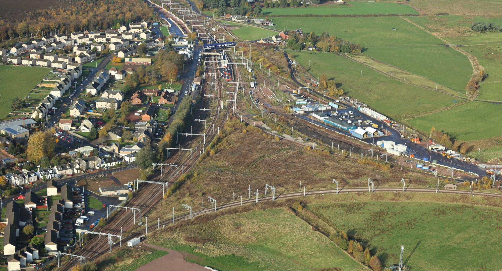 Aerial view of Carstairs, via Network Rail