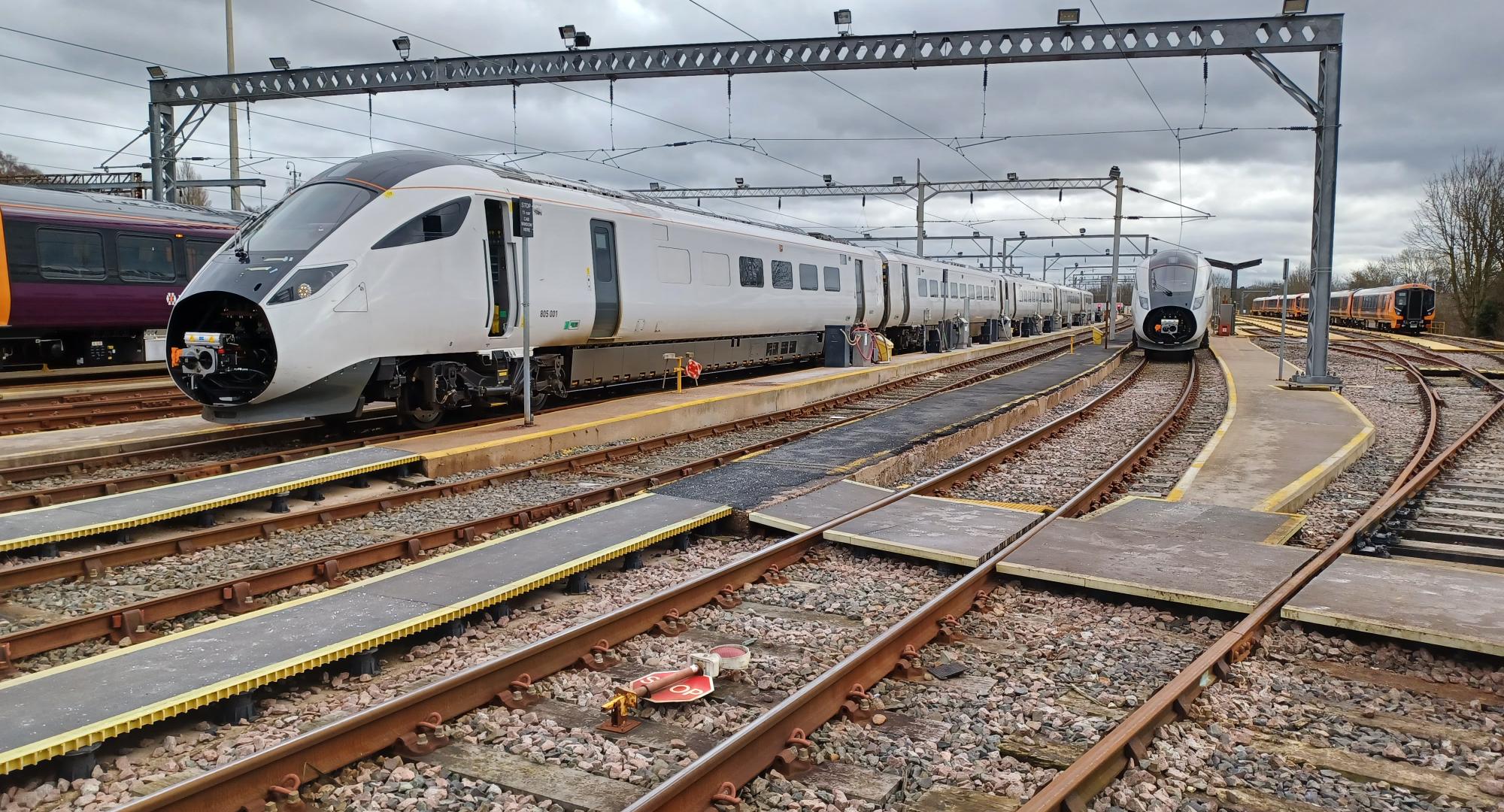 Class 805 at the Oxley Depot, via Avanti West Coast