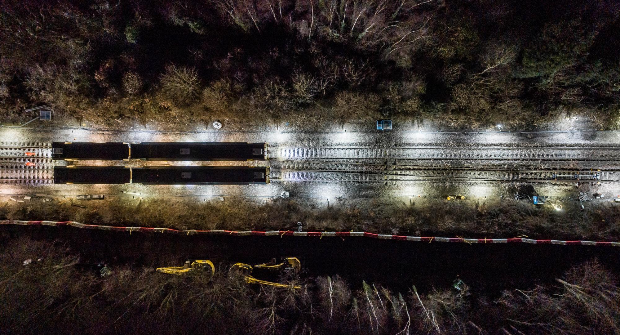 Engineering work at Morley station, via Network Rail