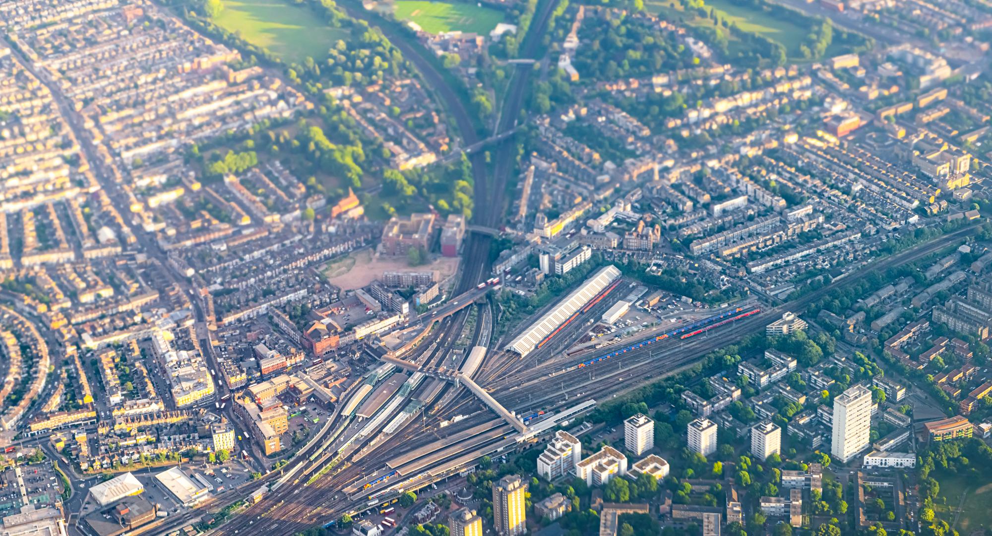 London rail aerial view, via Istock 