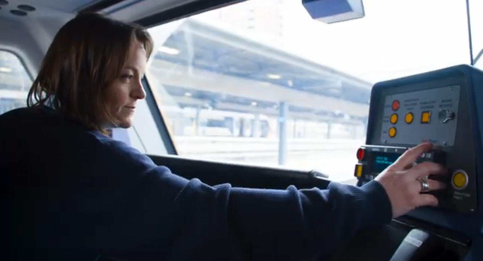 Katy in the cab of a Northern train, via Northern 