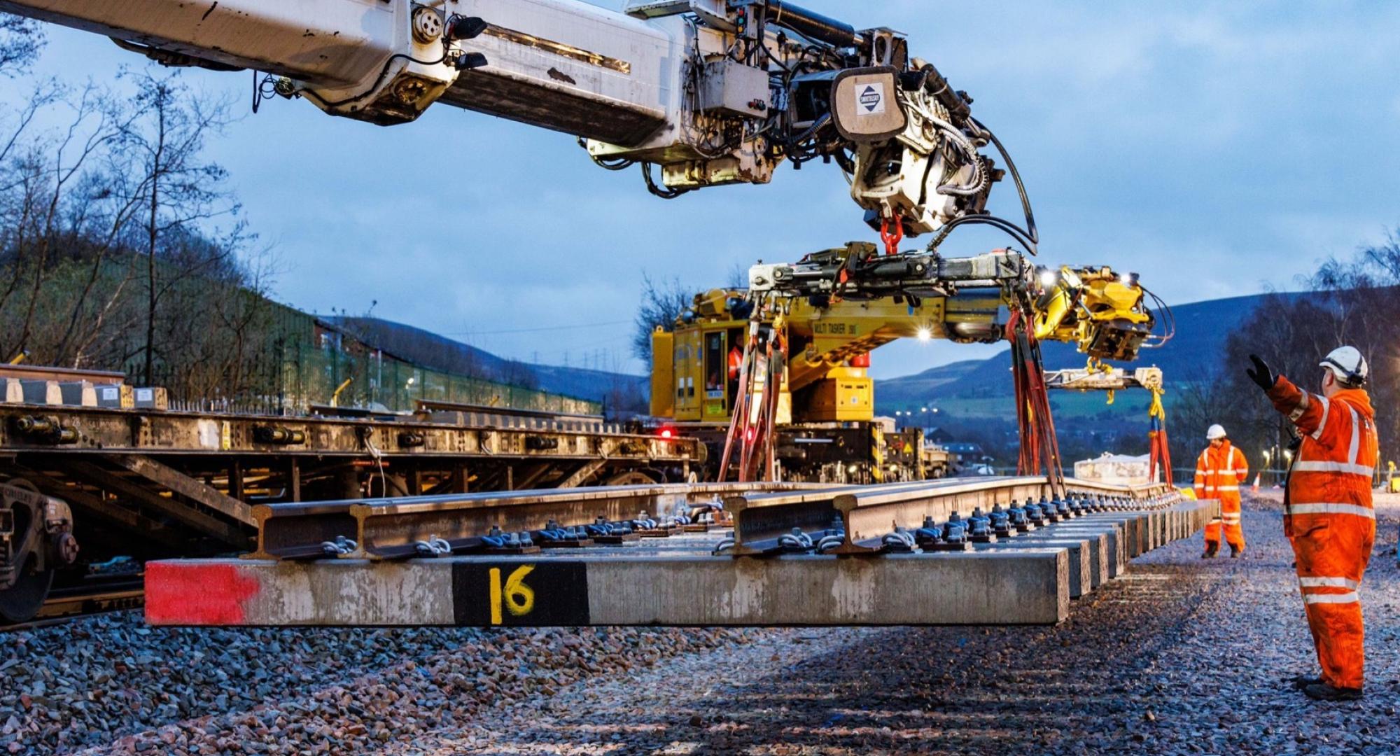 Shot of the Transpennine Route Upgrades in Stalybridge