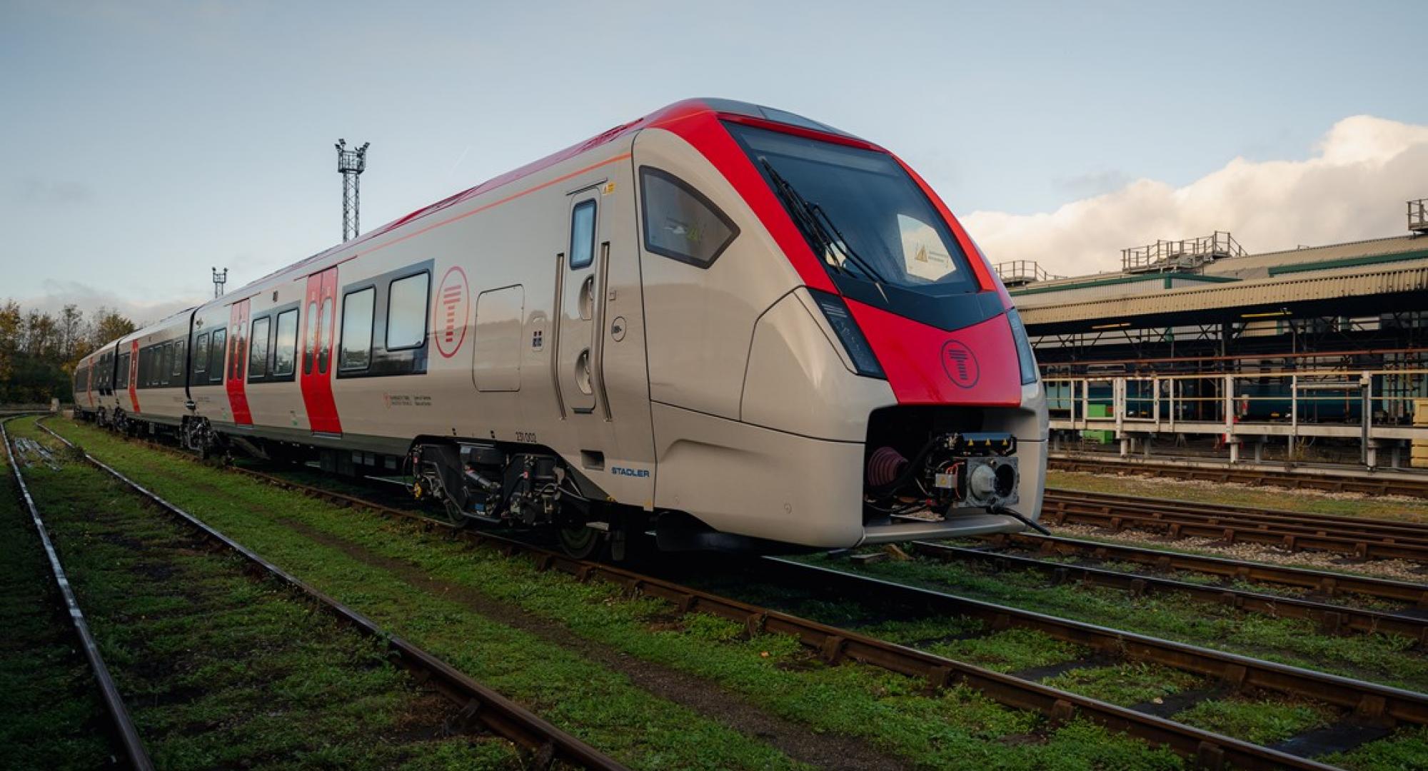 New Stadler Flirt train arriving at Canton Depot. Credit: Transport for Wales