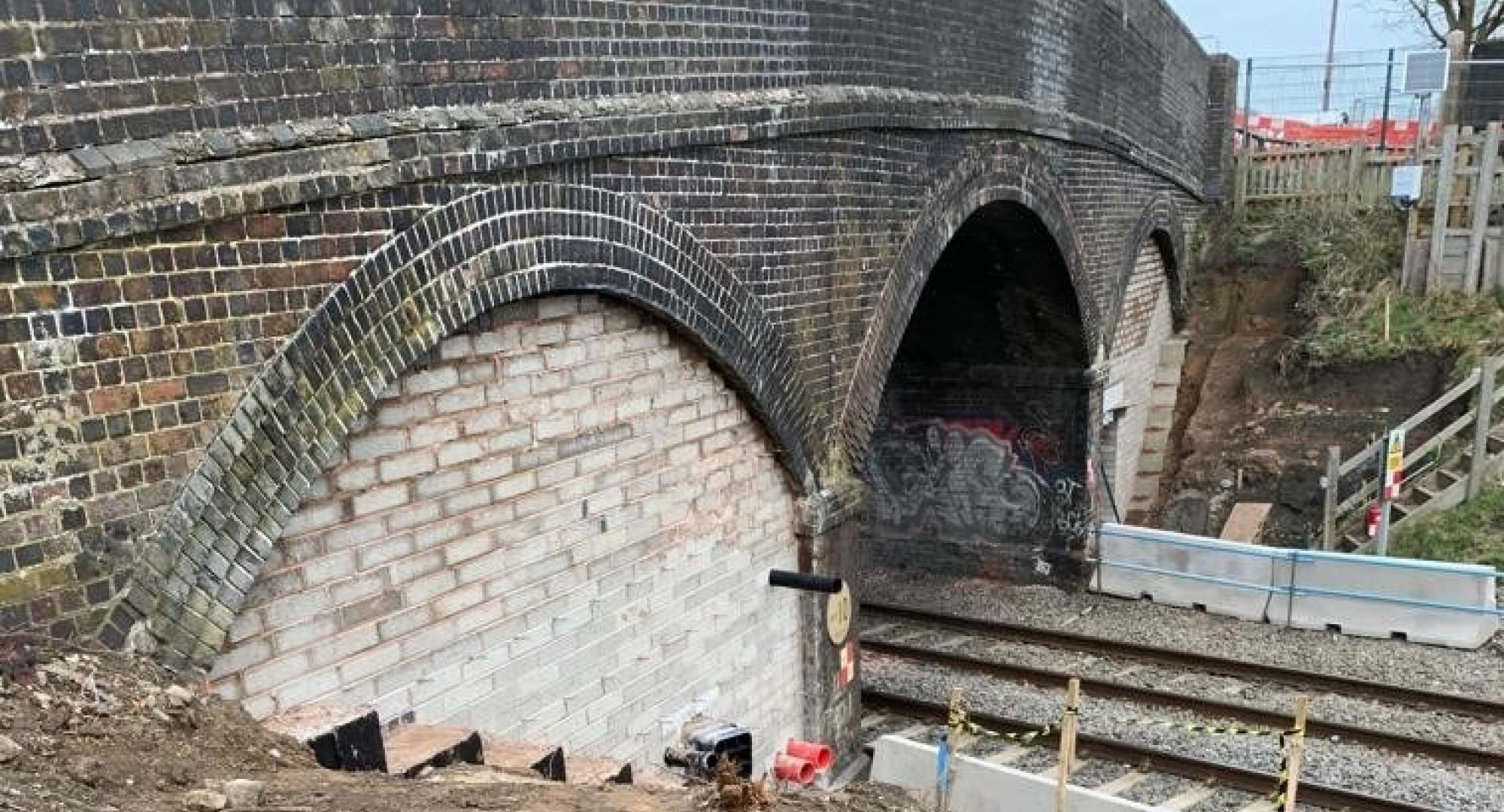Progress at Station Road bridge, Great Glen, via Network Rail 
