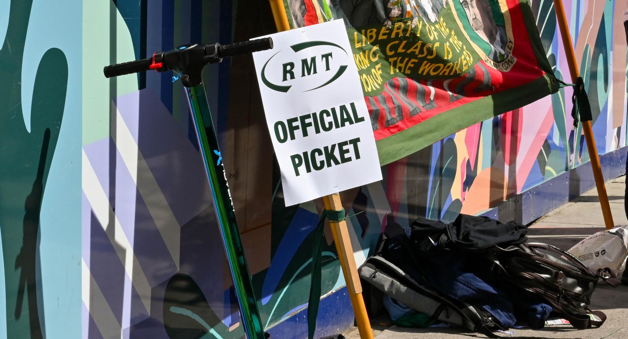 RMT picket line, via Istock 