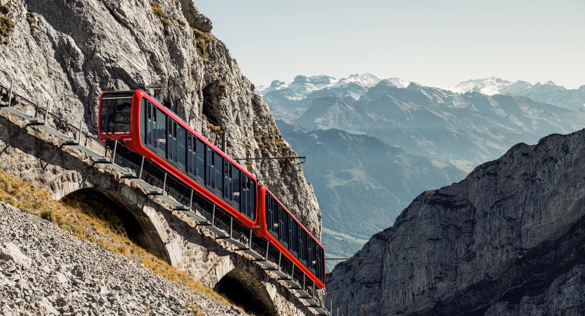 New trains unveiled for the worlds steepest cogwheel railway 
