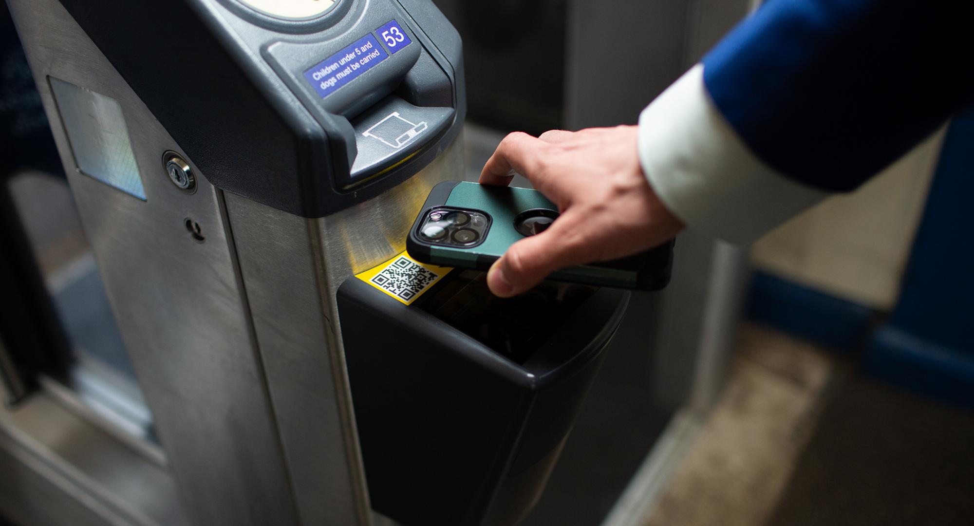 eTicket scanner in a UK railway