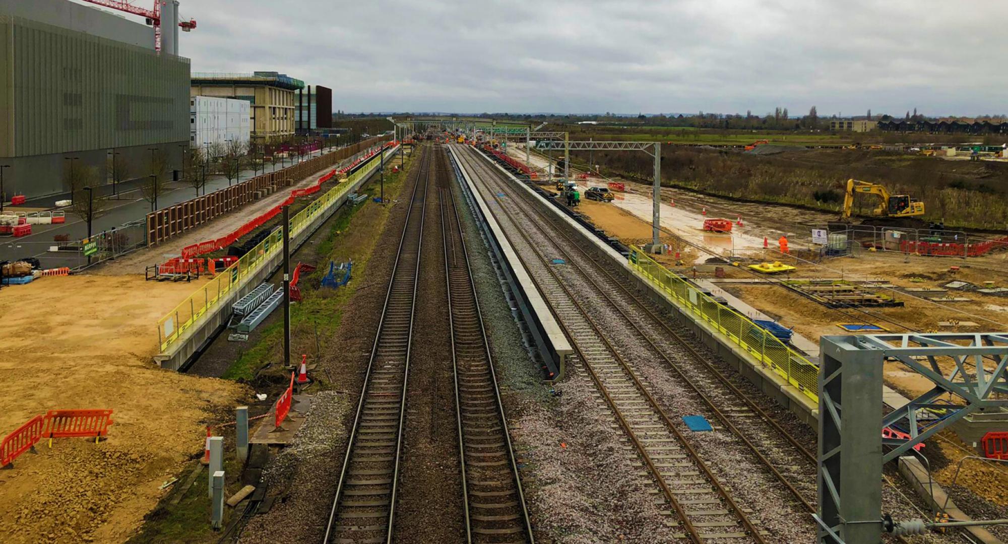 Cambridge South Train Station construction