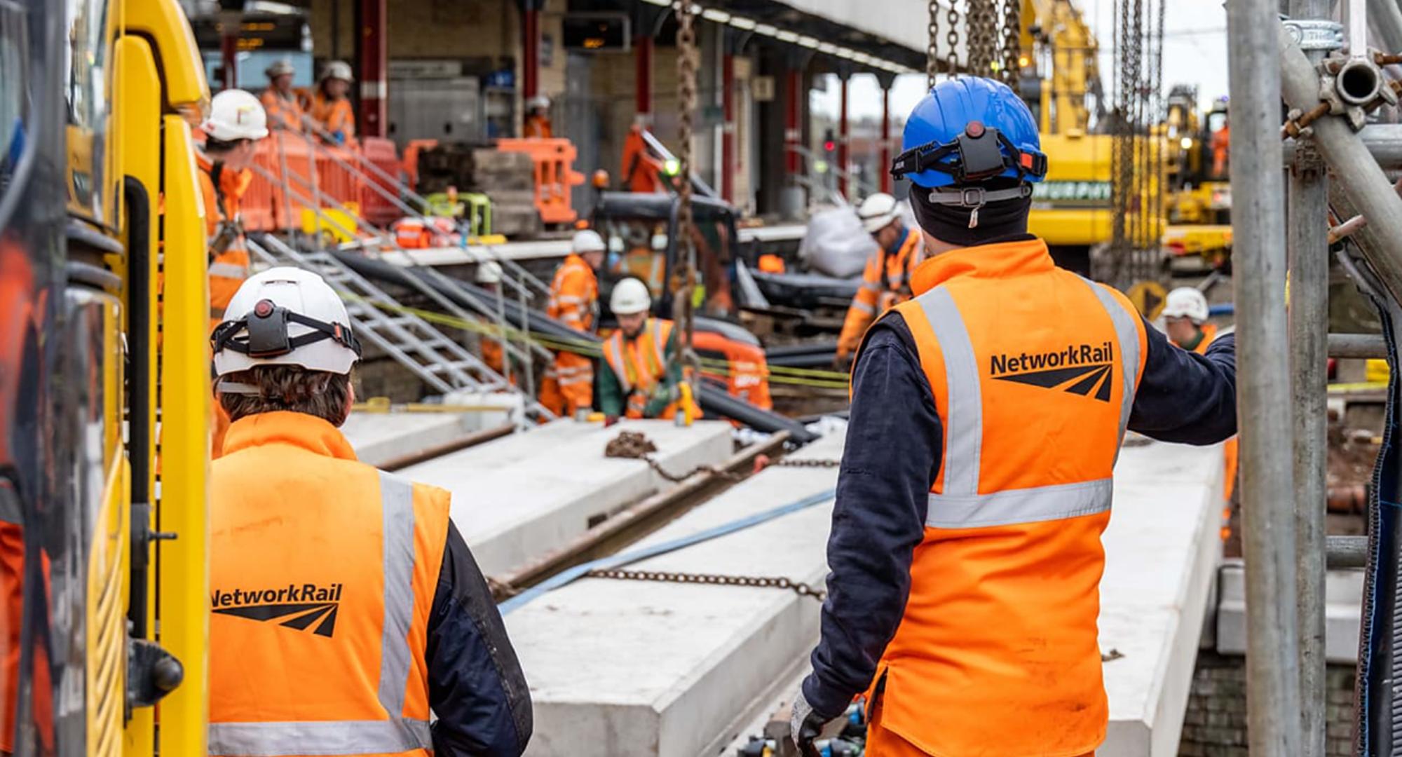 Engineers replacing bridges at Warrington Bank Quay station