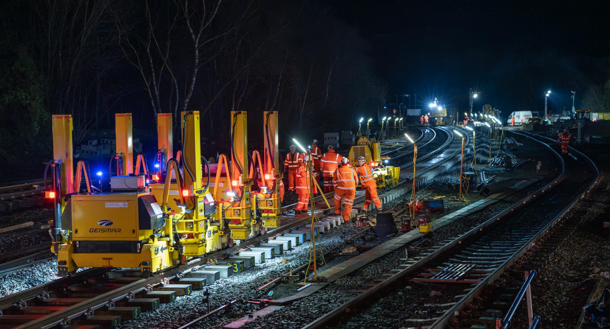 Grindleford Track Works at Night