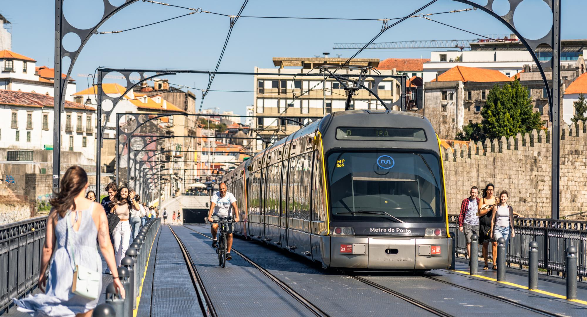 Metro tram in Porto, Portugal