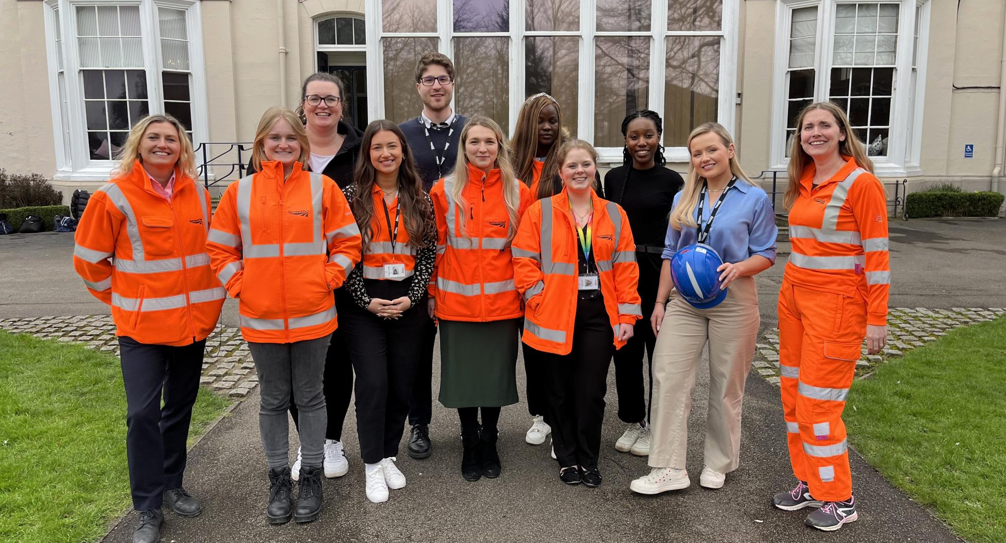 Network Rail colleagues who led a STEM-based mythbuster event at The Mount School for international women's day