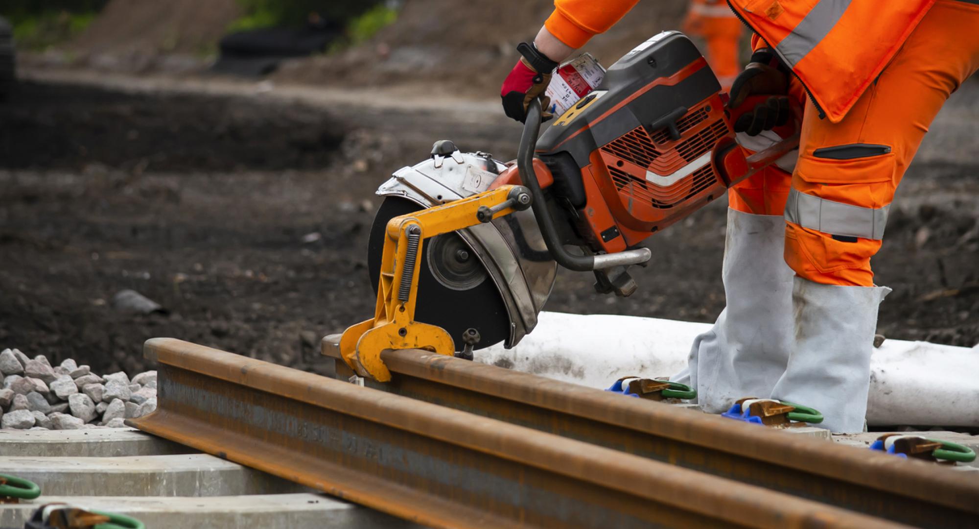 Rail worker on the line