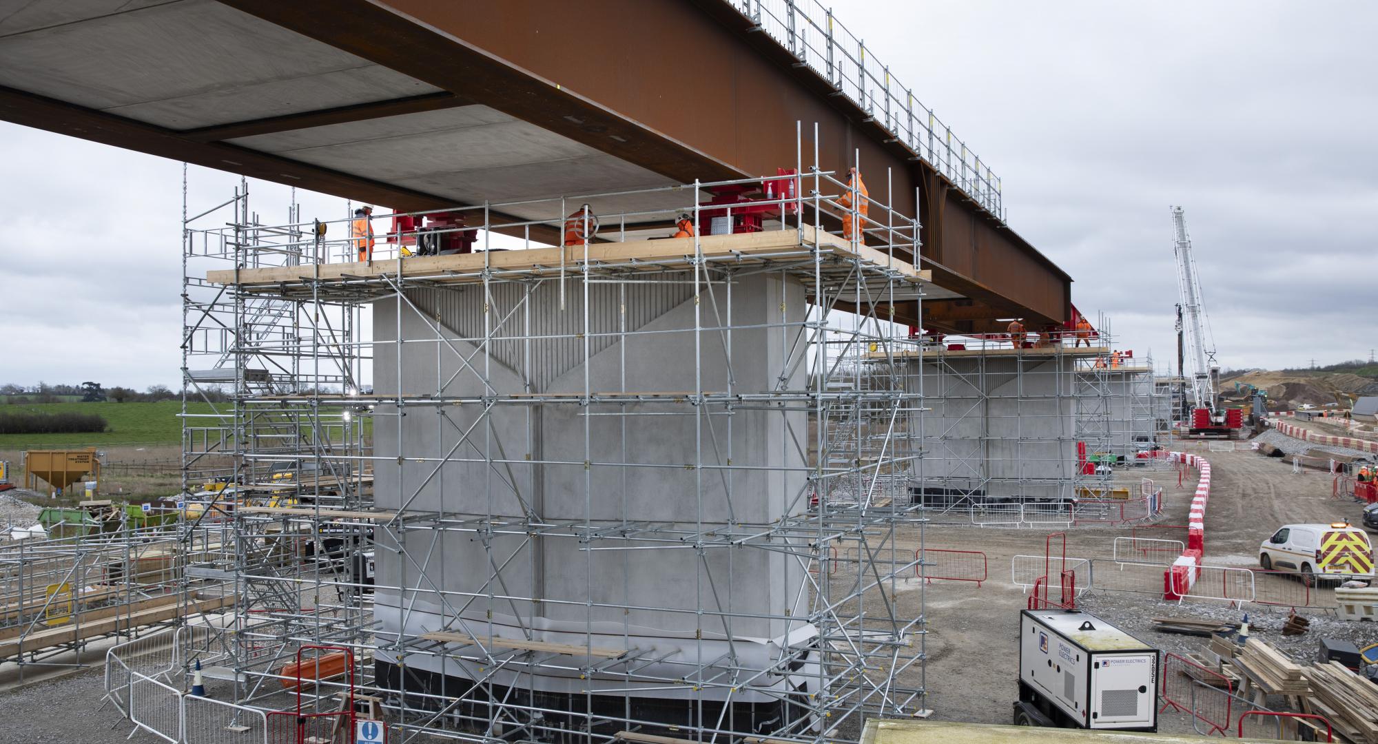 Westbury Viaduct deck slide from below 