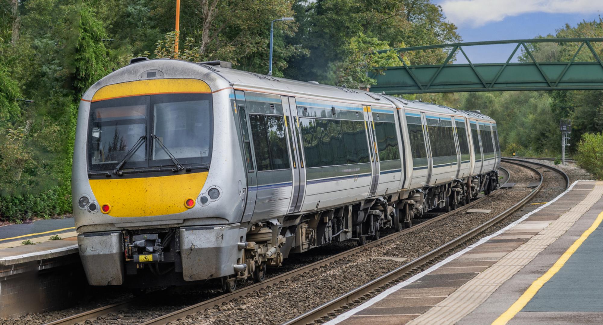 Train in English countryside