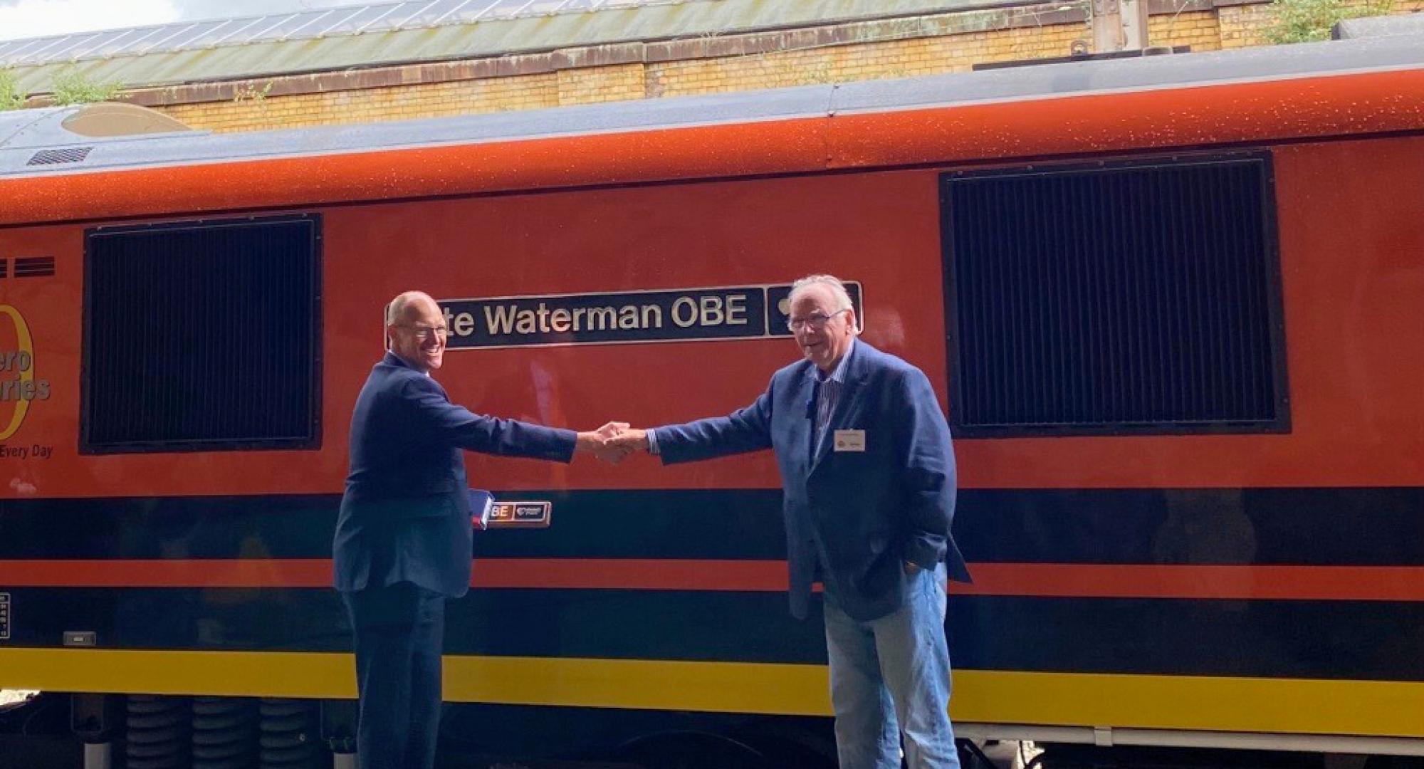 Pete Waterman and a train