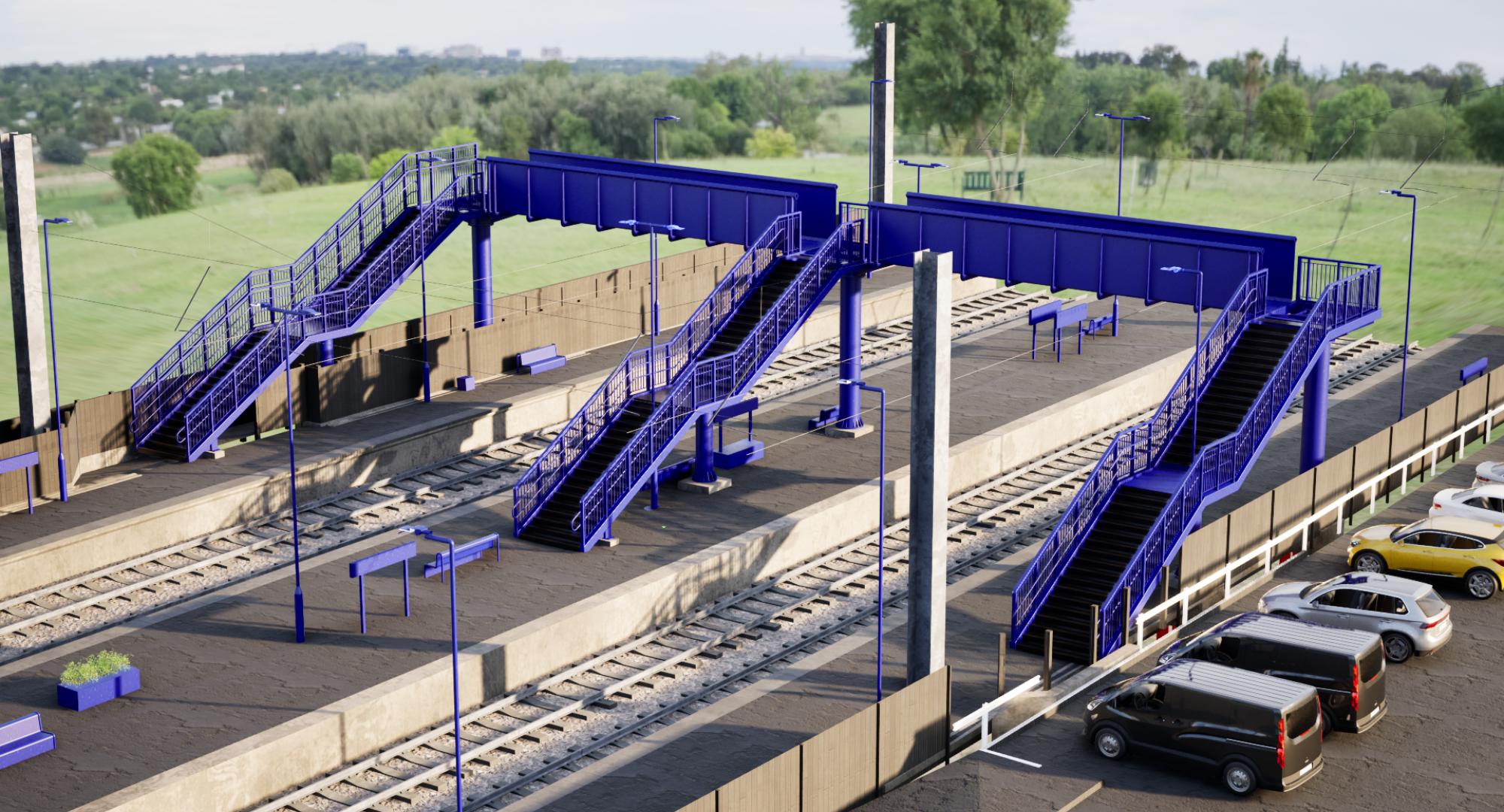 Artist impression of Harlington station footbridge, Network Rail