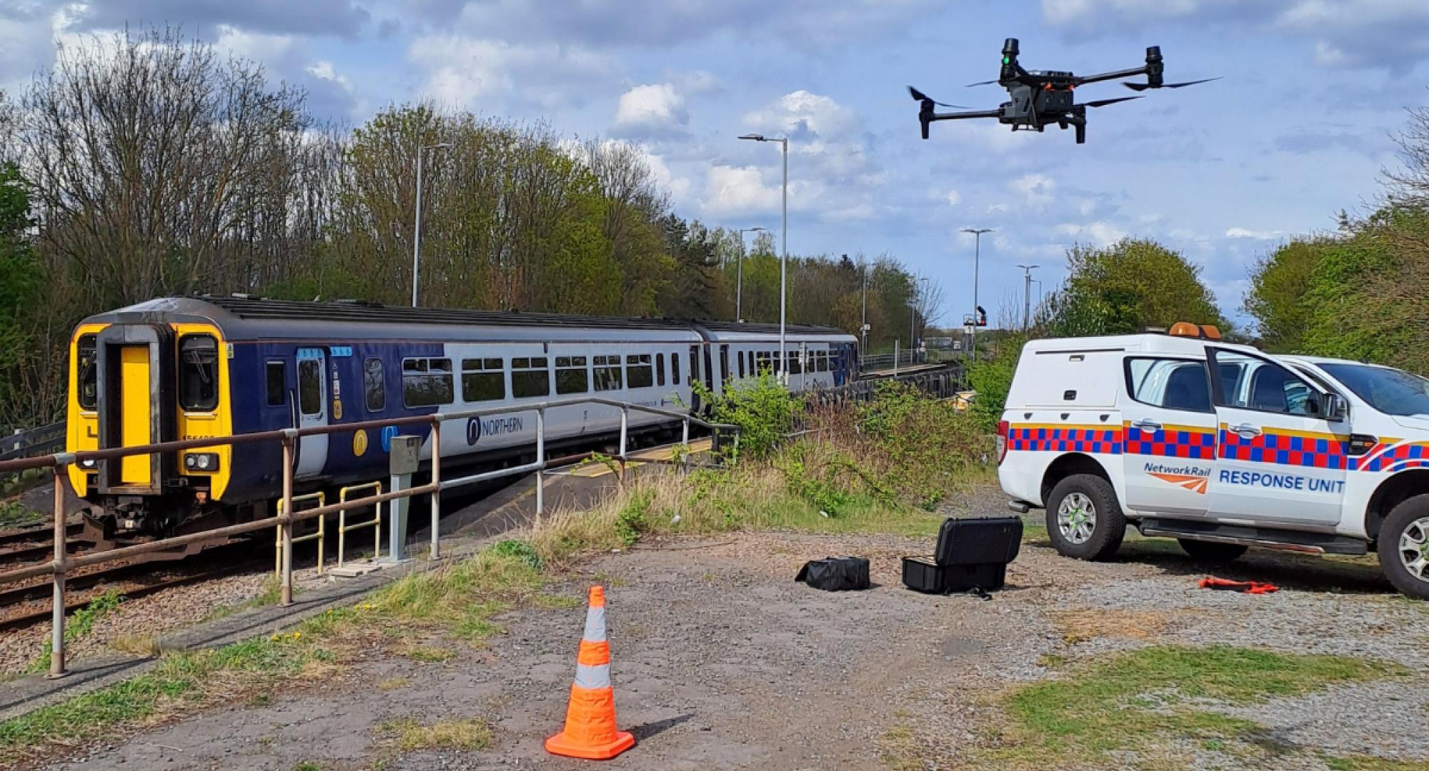 Drone above a Train