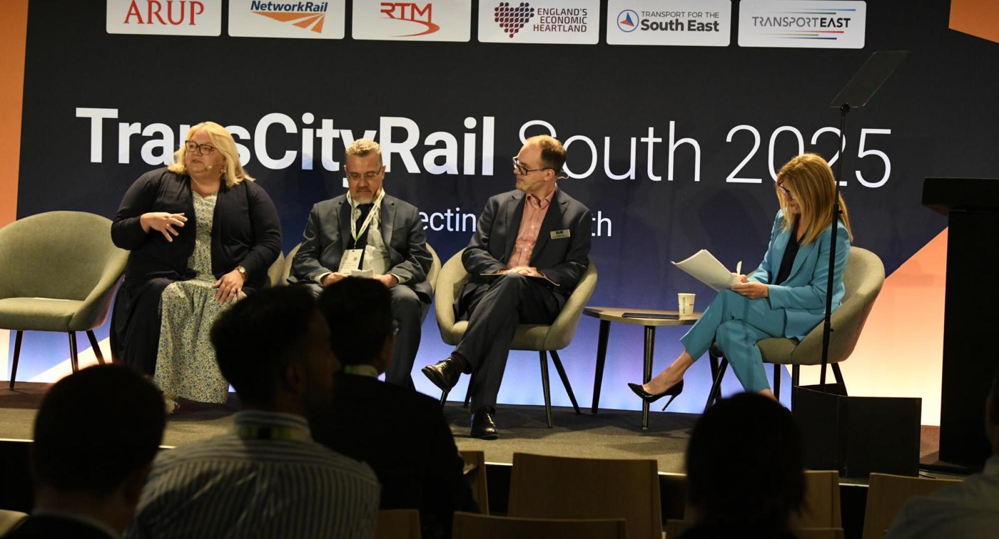 Panel on funding the future of rail at TCR South 2025