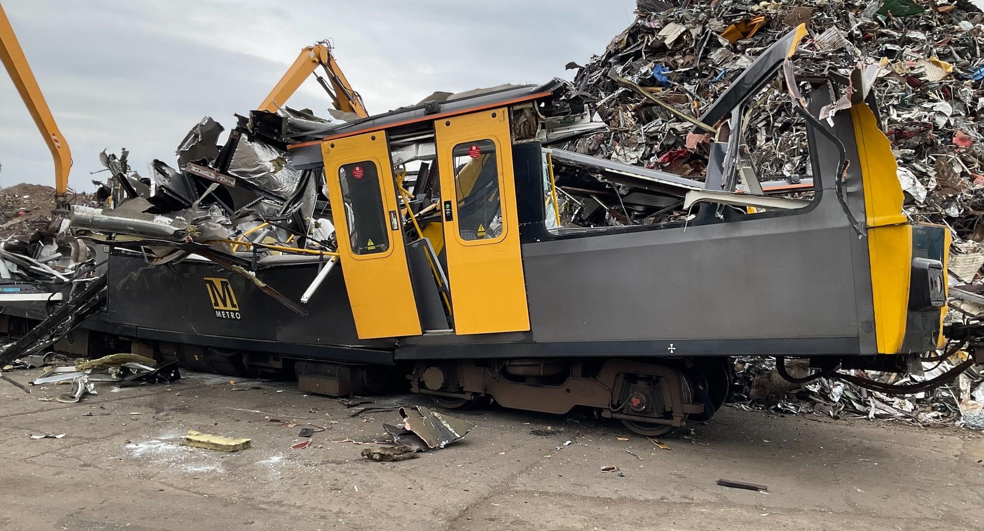 Crushed Metro Train