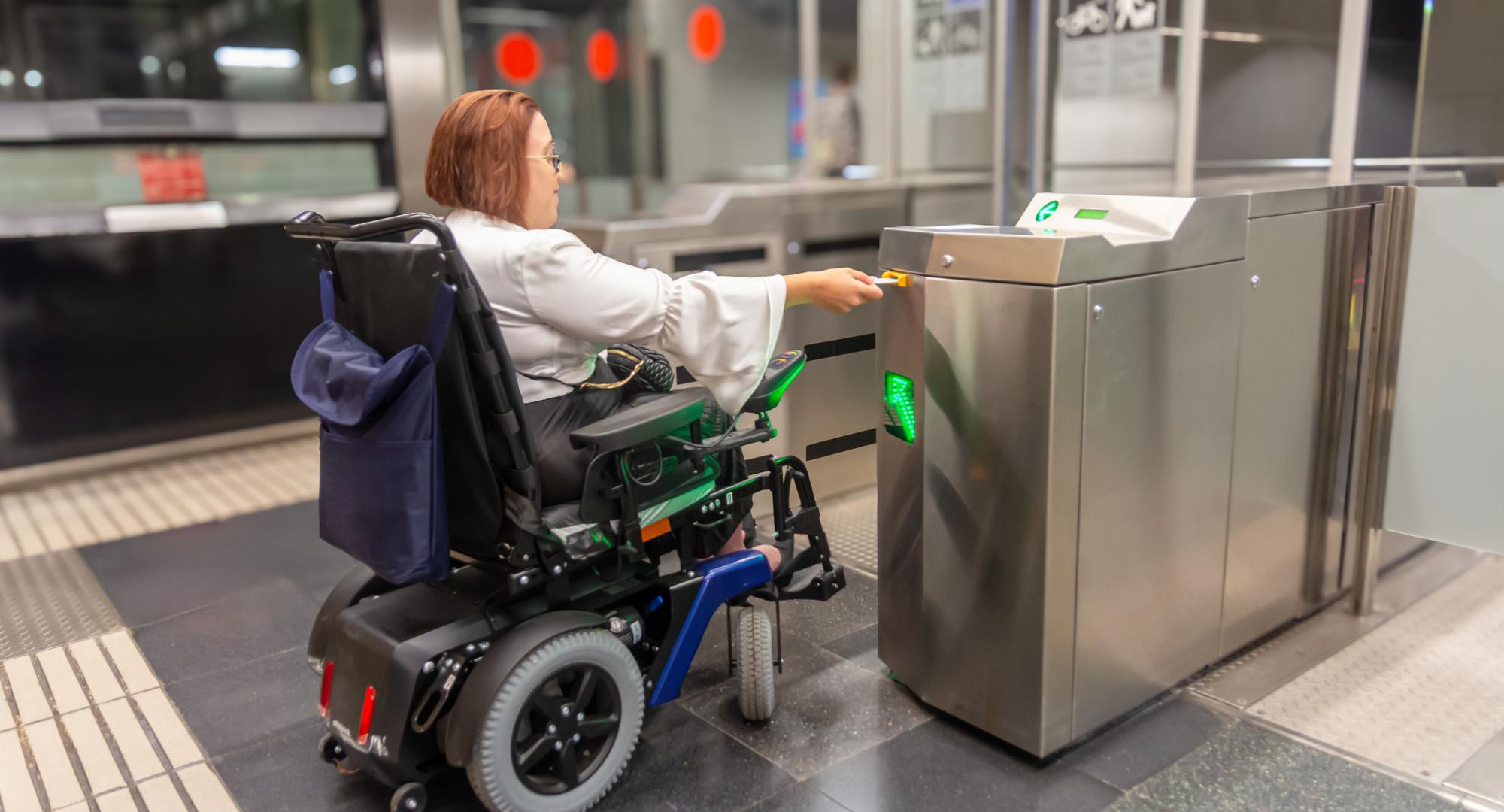 Lady in mobility scooter