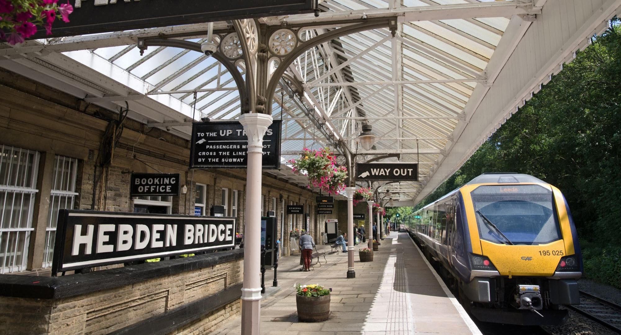 Northern train at Hebden Bridge Station