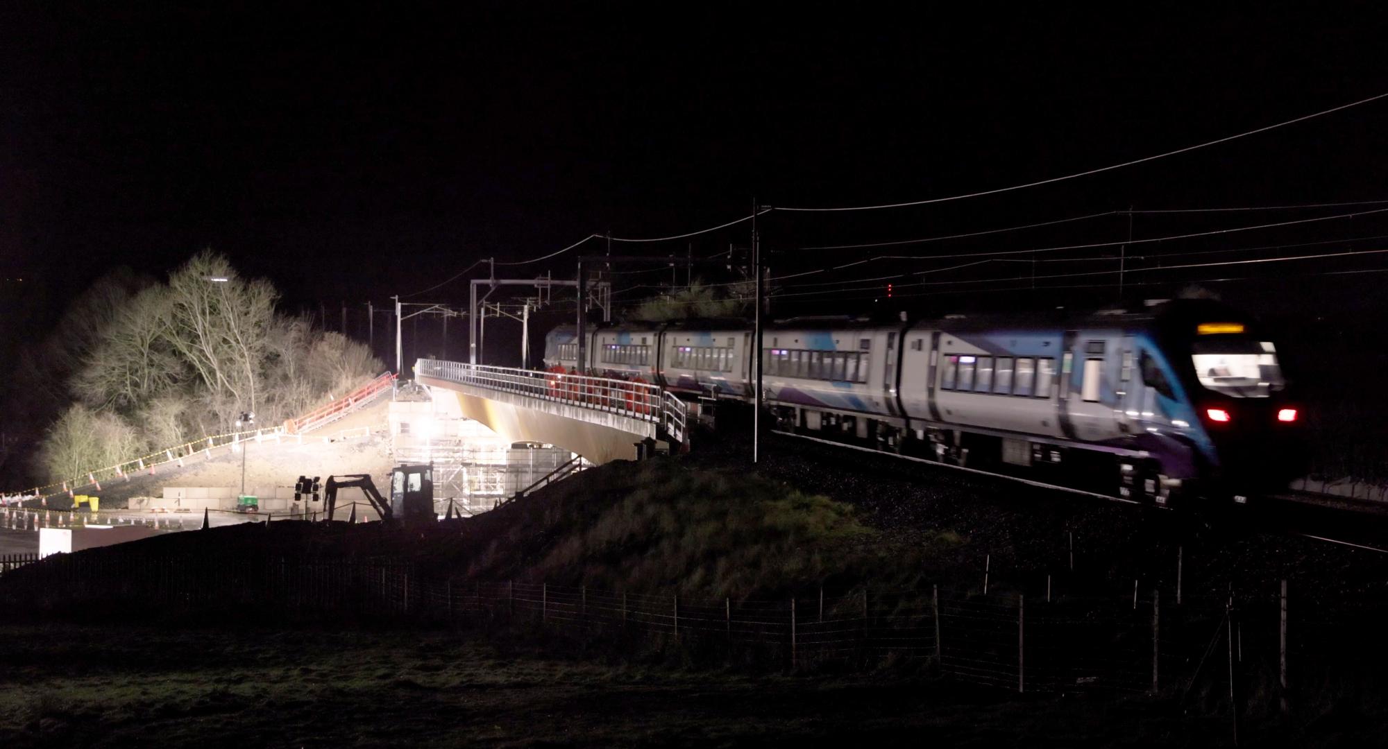 First Passenger train to cross the bridge