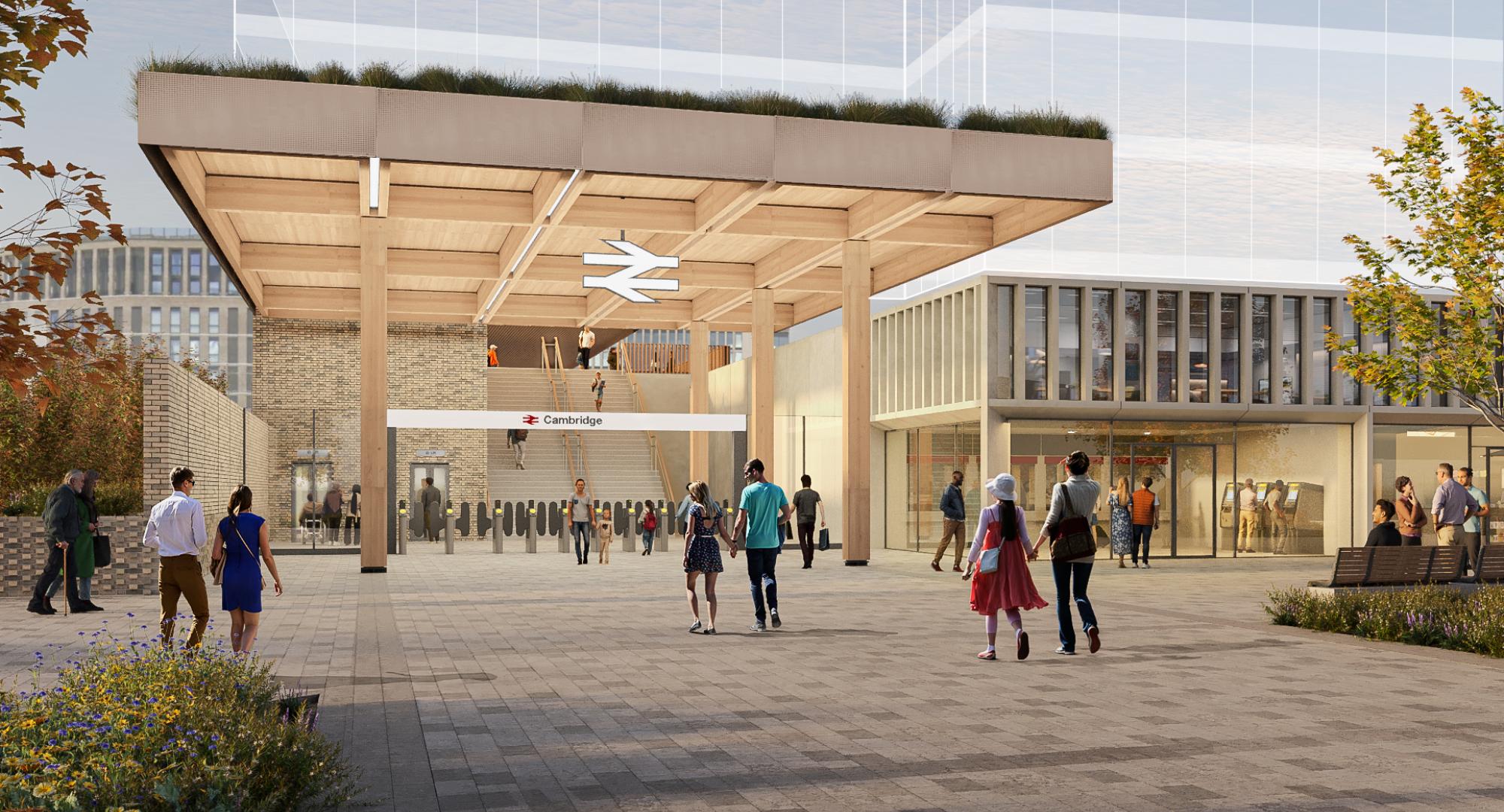 CGI Cambridge station eastern entrance