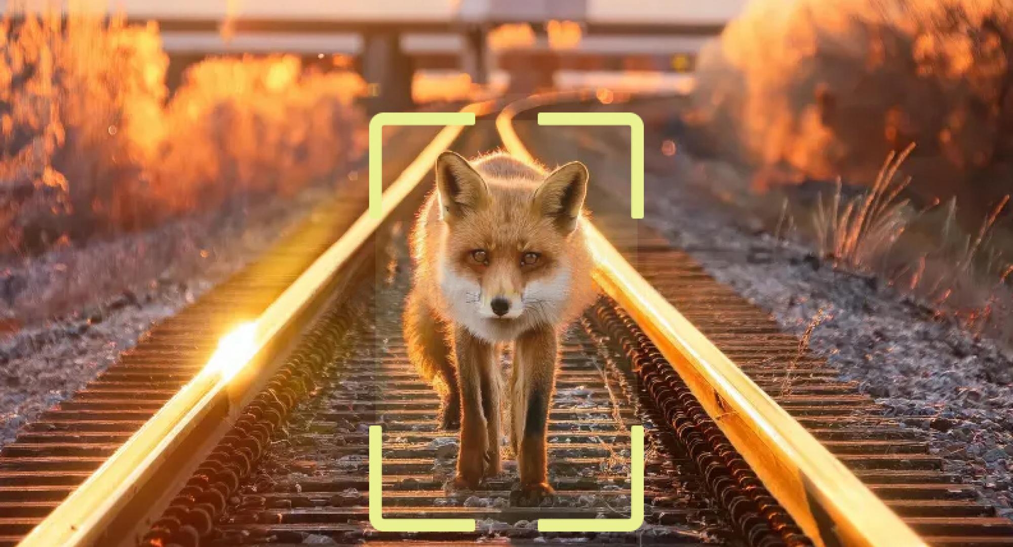 Fox on a railroad