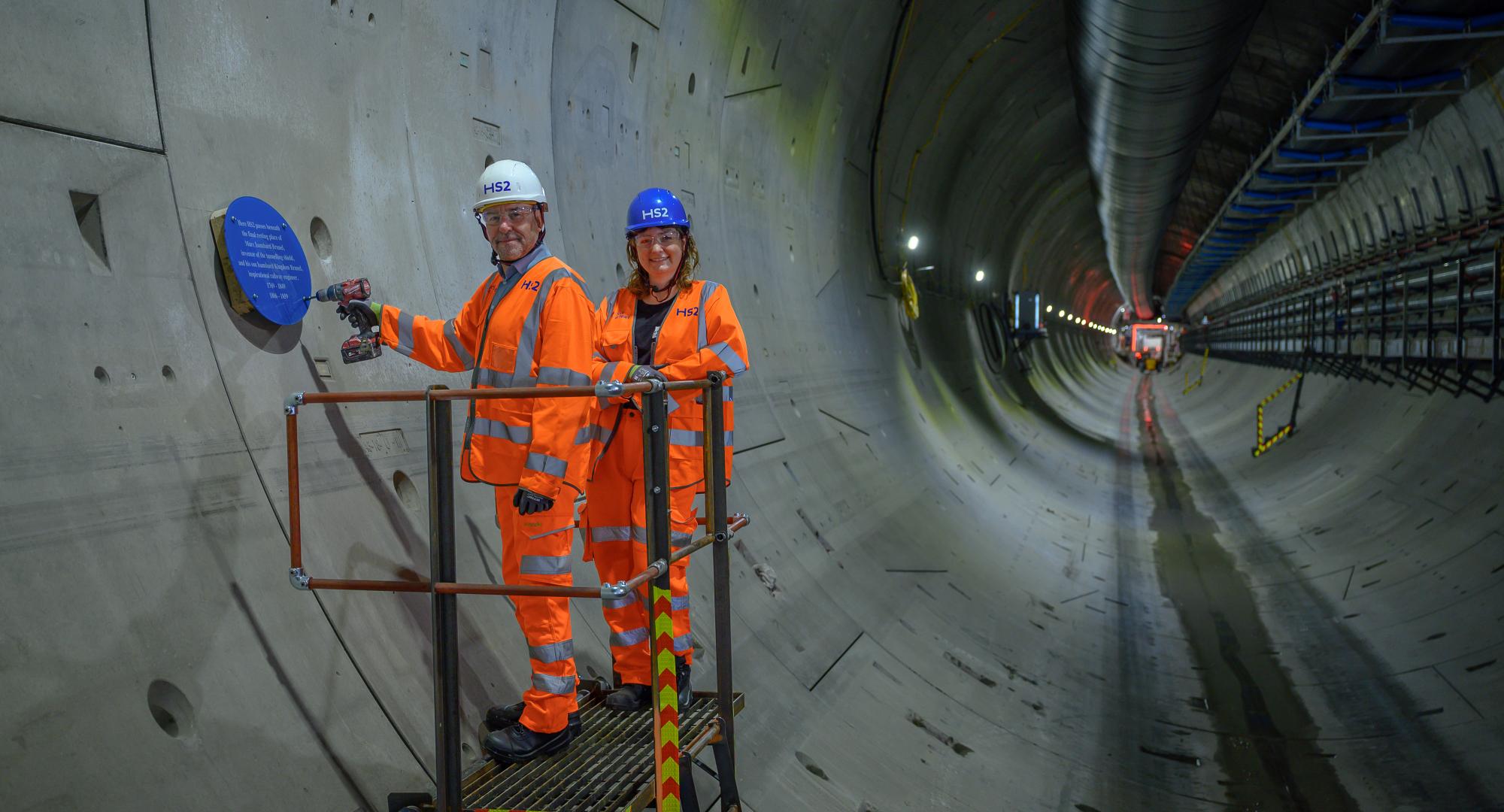 HS2 CEO Mark Wild installs plaque