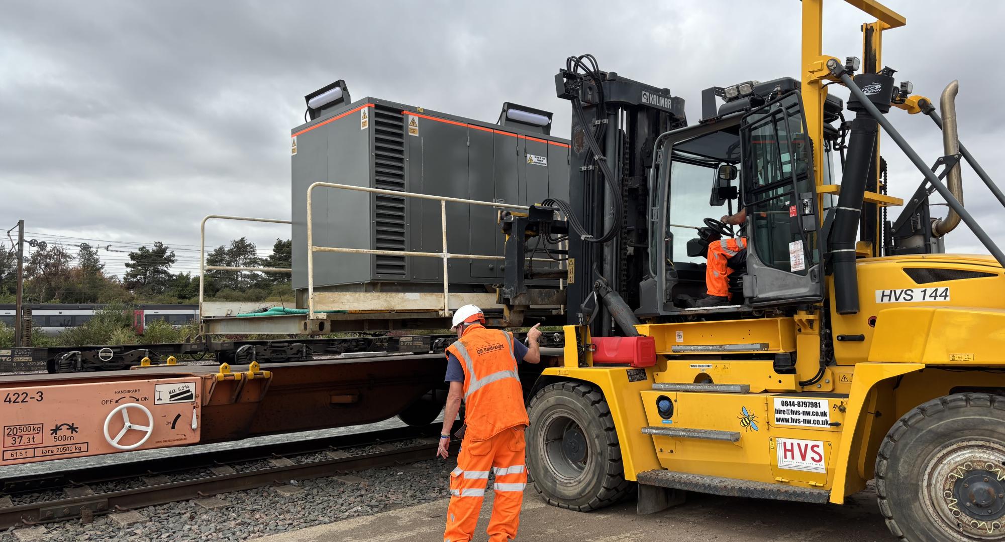 Water Jetter Modules being loaded at Peterborough