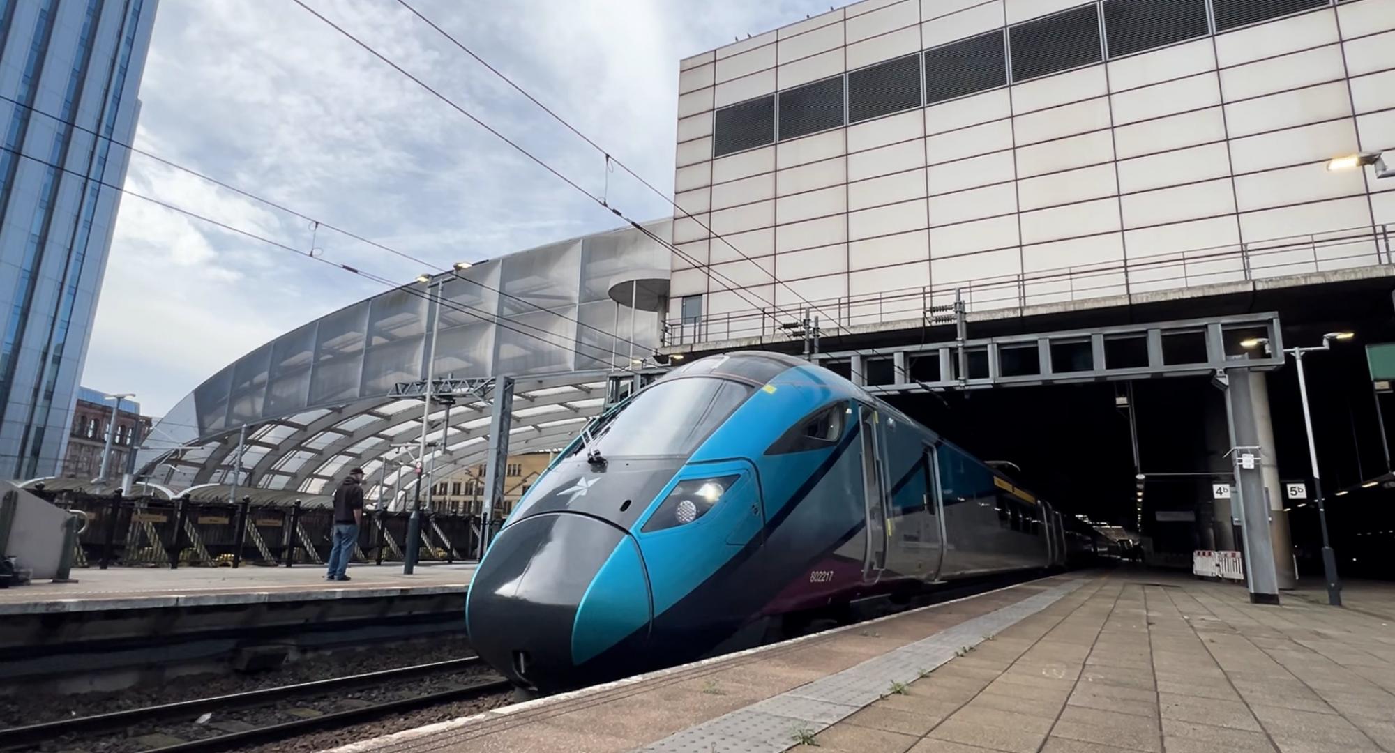 Transpennine Express Train Leaving Manchester Victoria