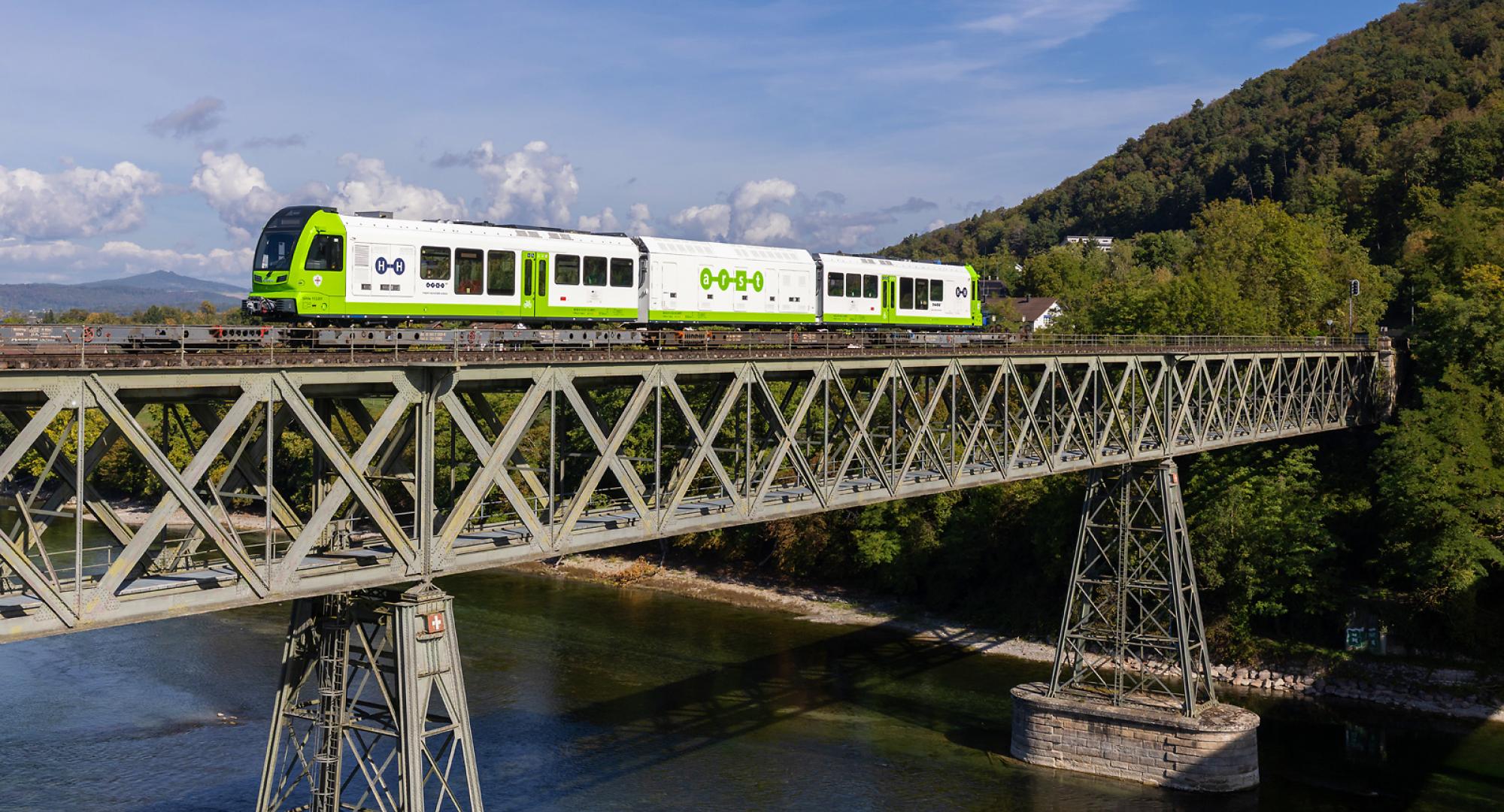 Hydrogen Train on a track