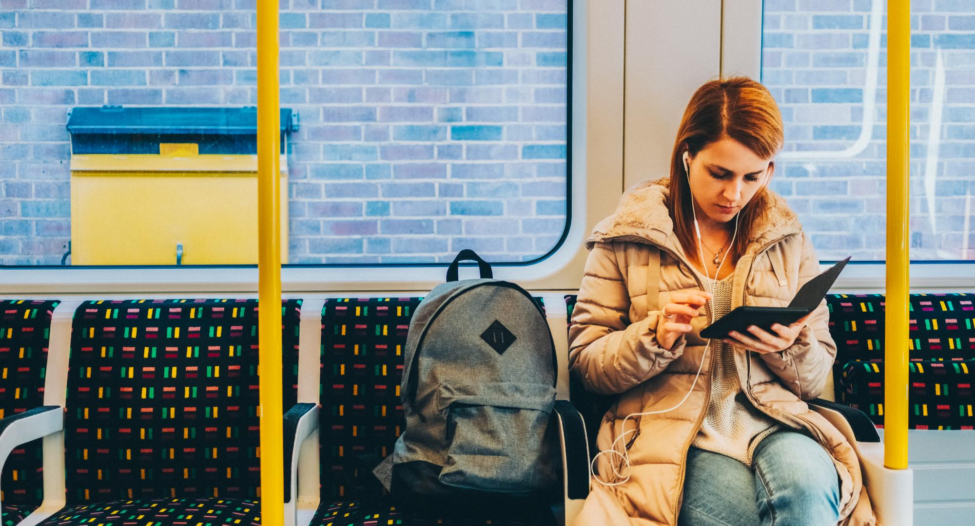 Woman on a train